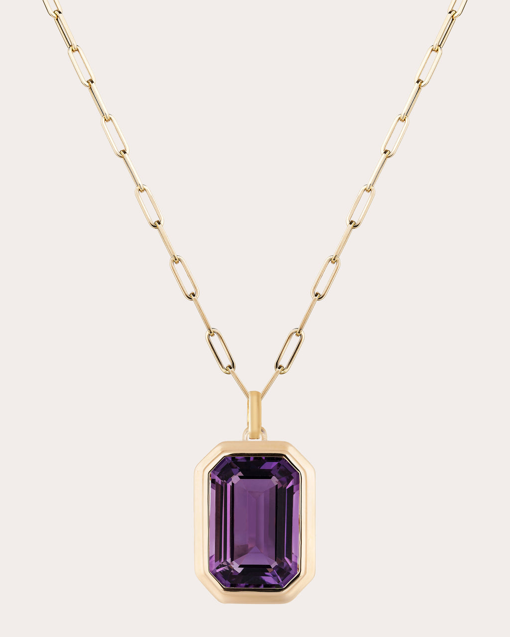 Amethyst & 18k Gold Manhattan Pendant Necklace