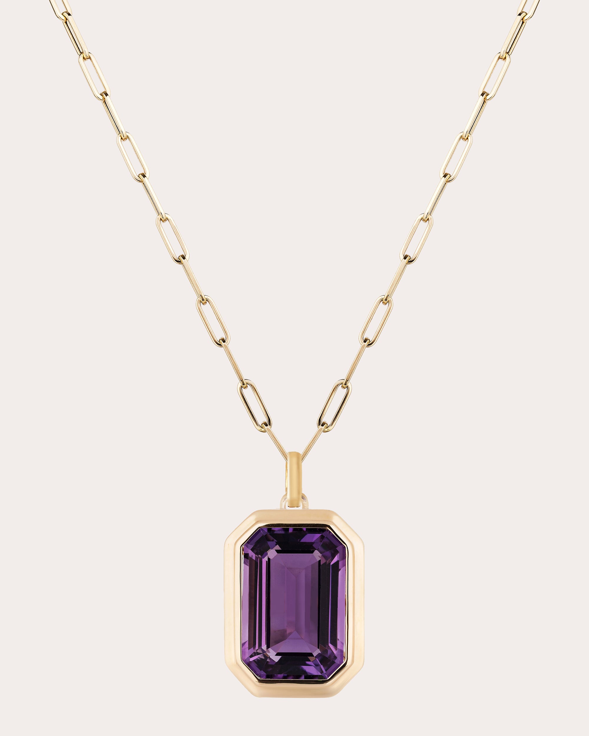 Amethyst & 18k Gold Manhattan Pendant Necklace