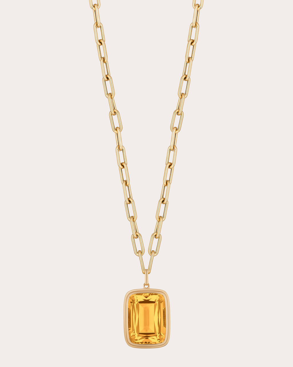 Citrine & 18k Gold Manhattan Pendant Necklace