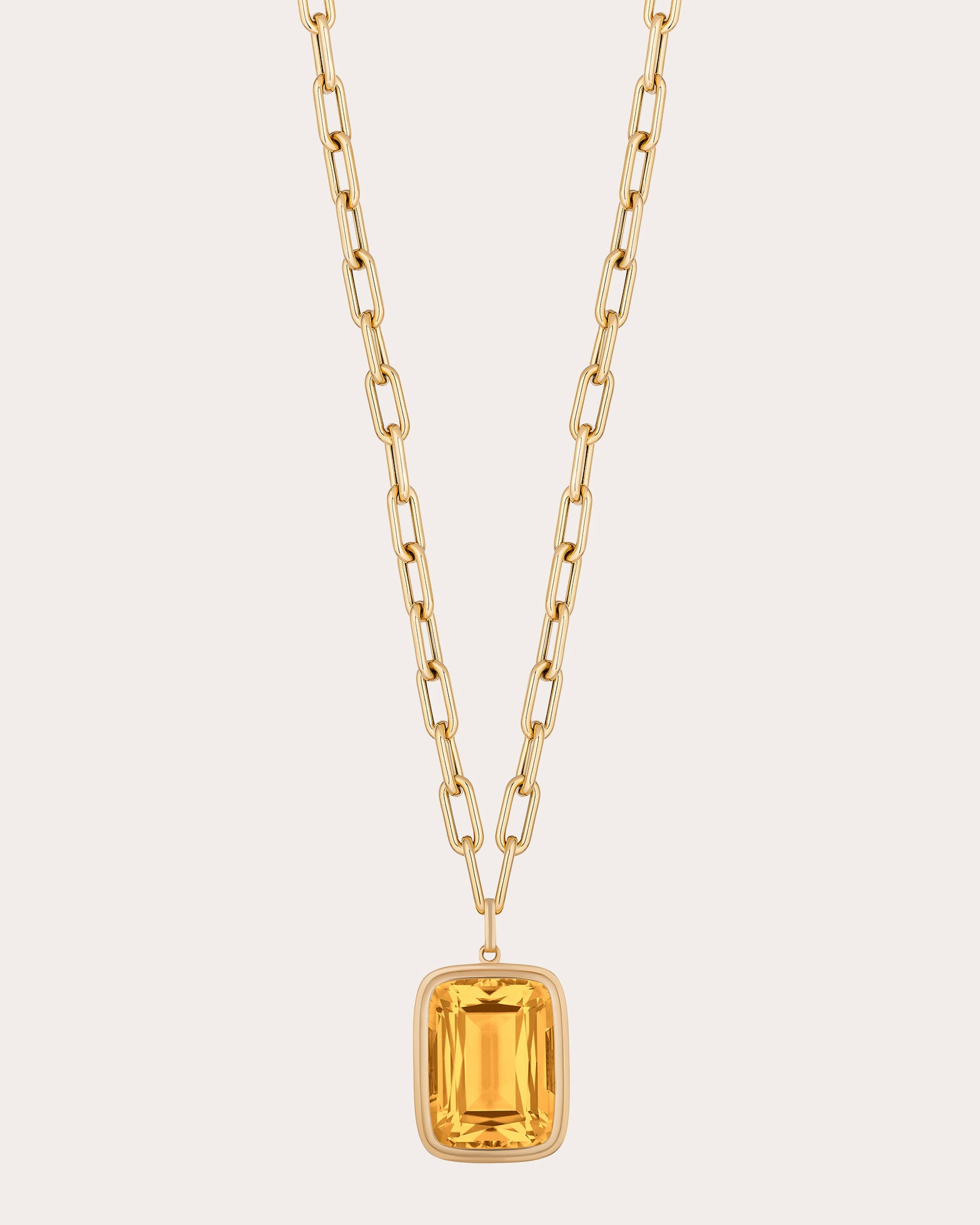 Citrine & 18k Gold Manhattan Pendant Necklace
