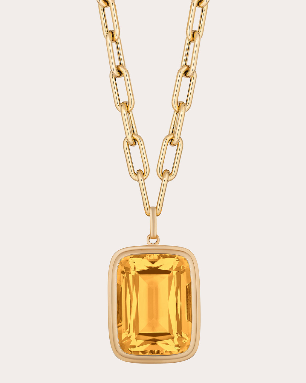 Citrine & 18k Gold Manhattan Pendant Necklace