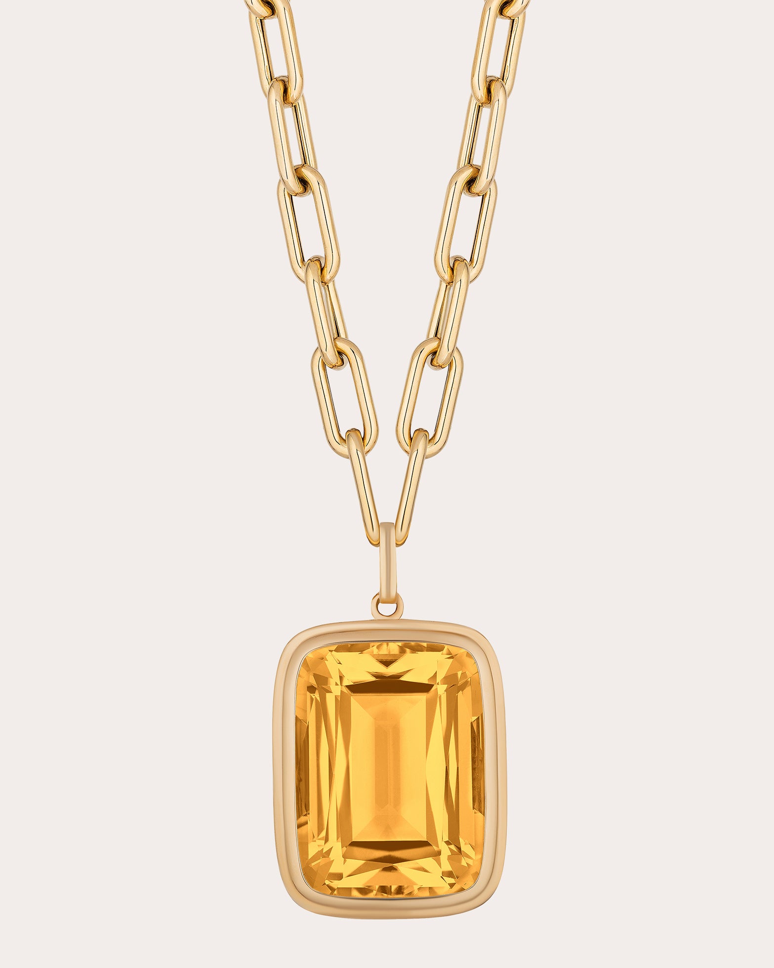 Citrine & 18k Gold Manhattan Pendant Necklace