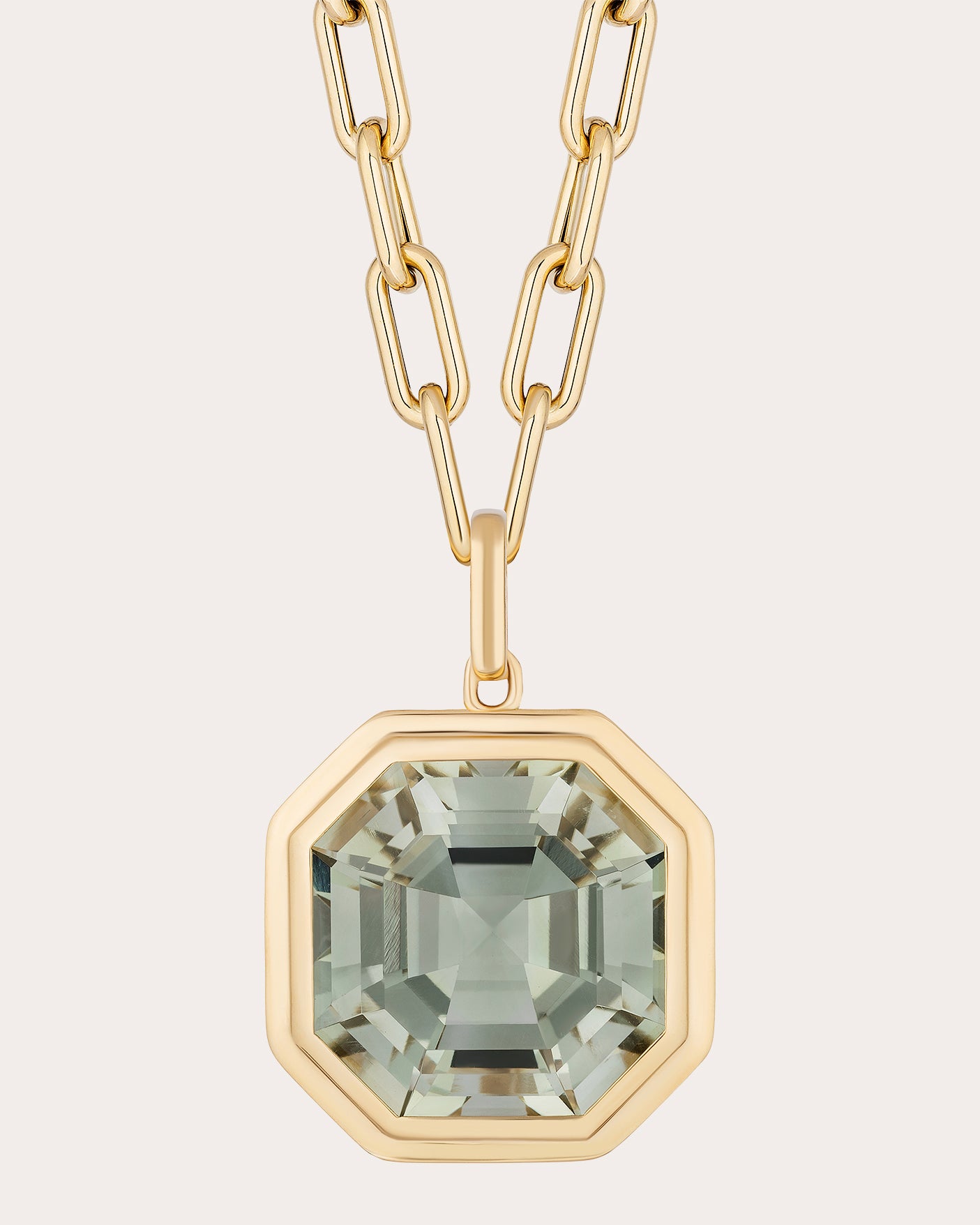 Prasiolite & 18k Gold Manhattan Pendant Necklace