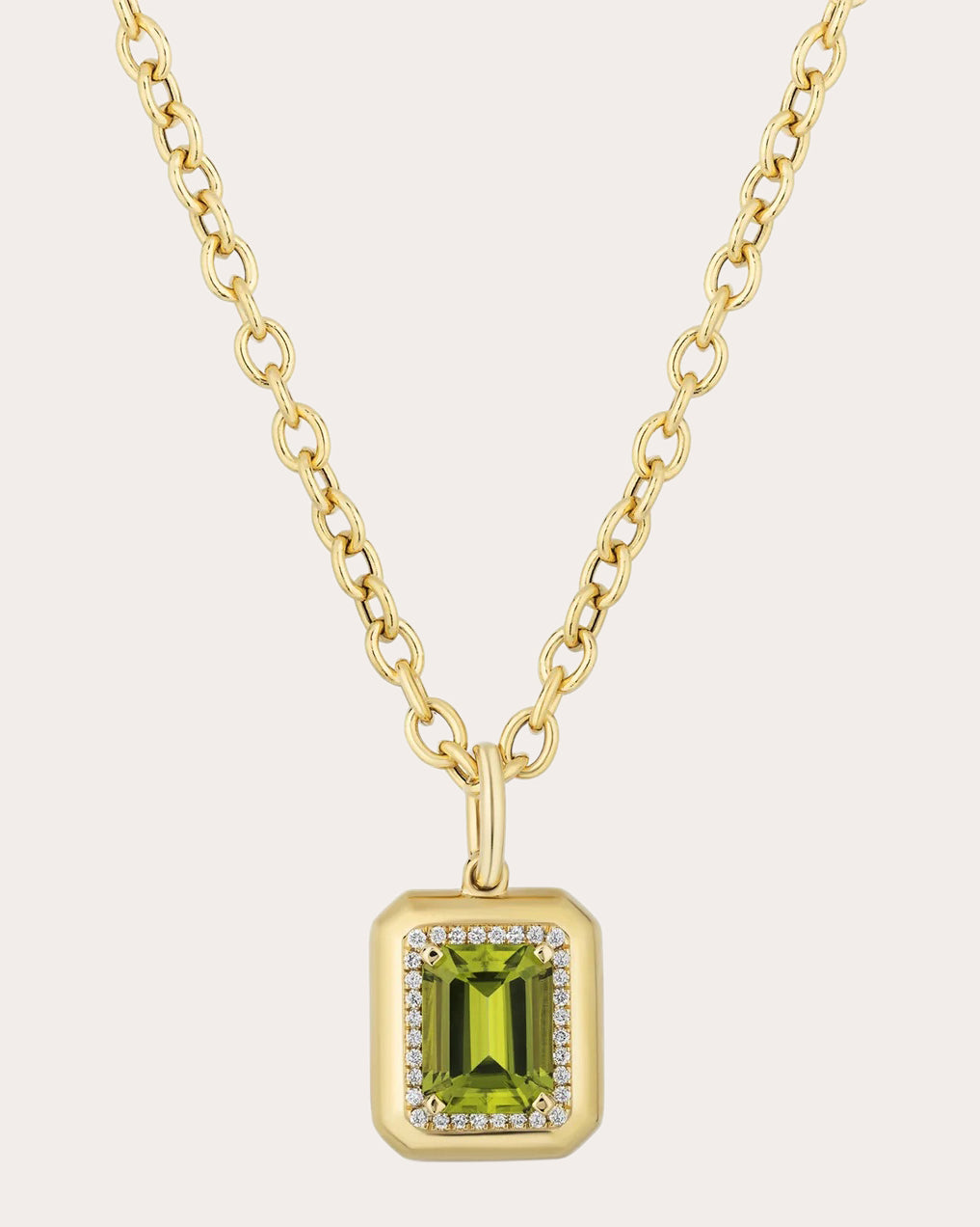 Peridot & 18k Gold Limited Edition Emerald-Cut Pendant Necklace