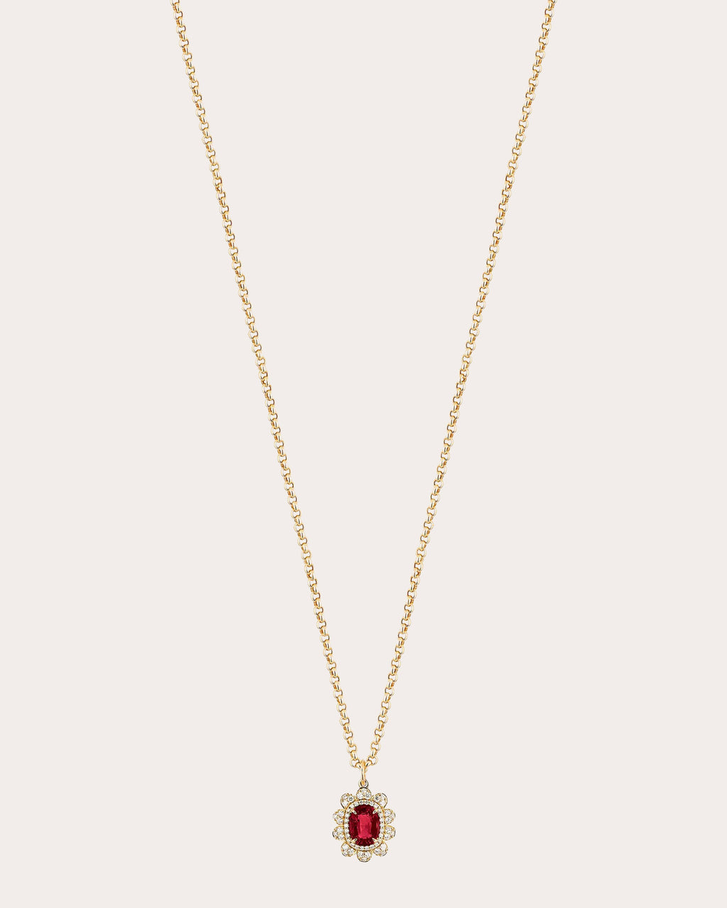 Garnet & Diamond G-One Organic Pendant Necklace