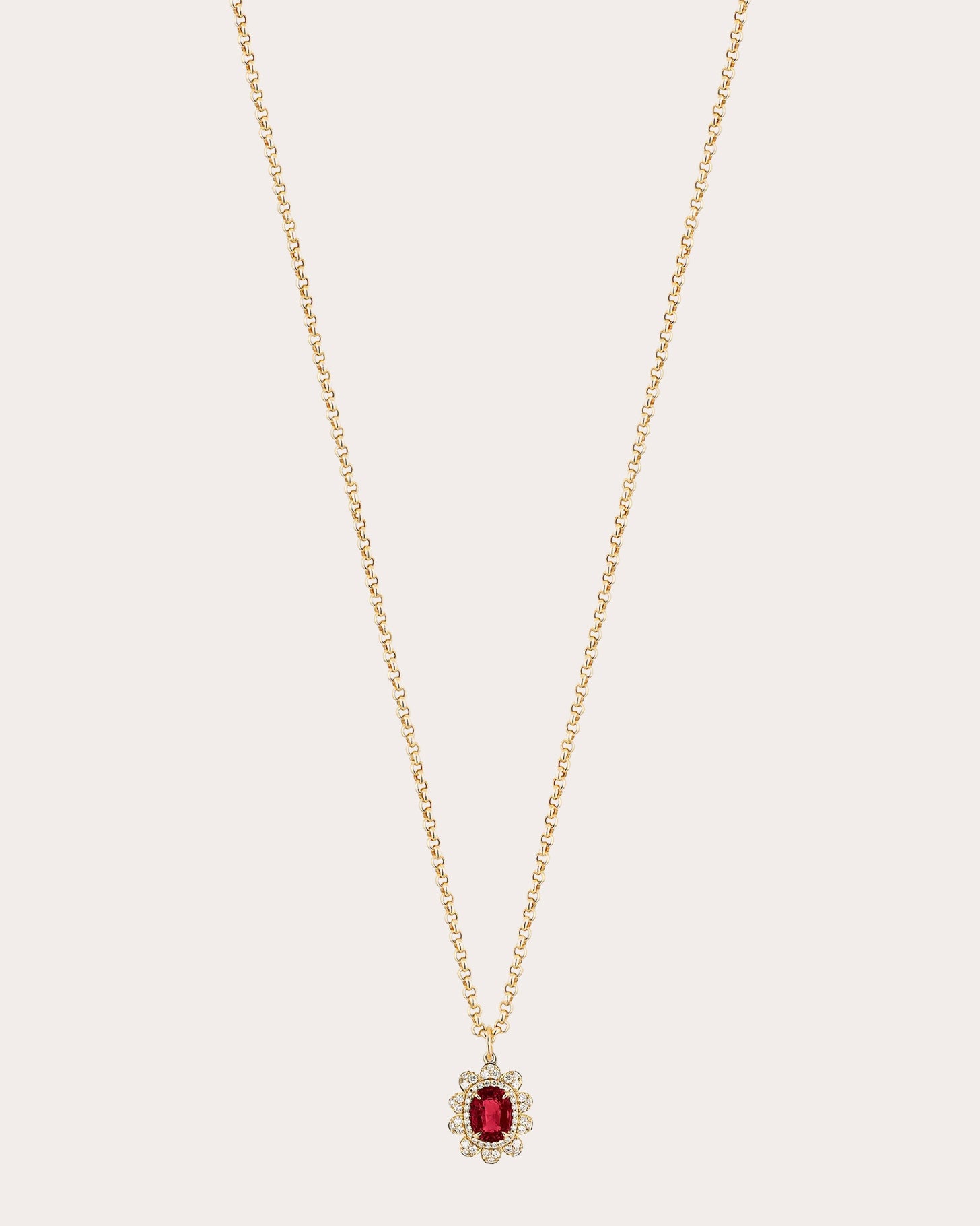 Garnet & Diamond G-One Organic Pendant Necklace
