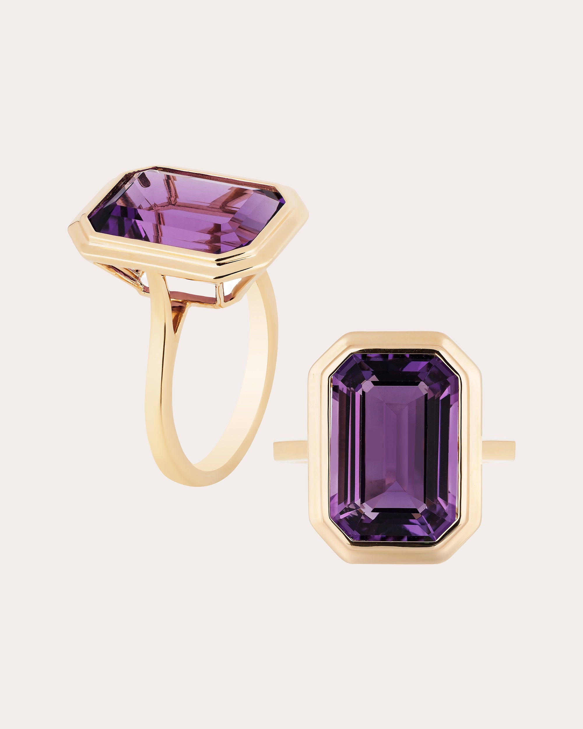Amethyst & 18k Gold Manhattan Ring