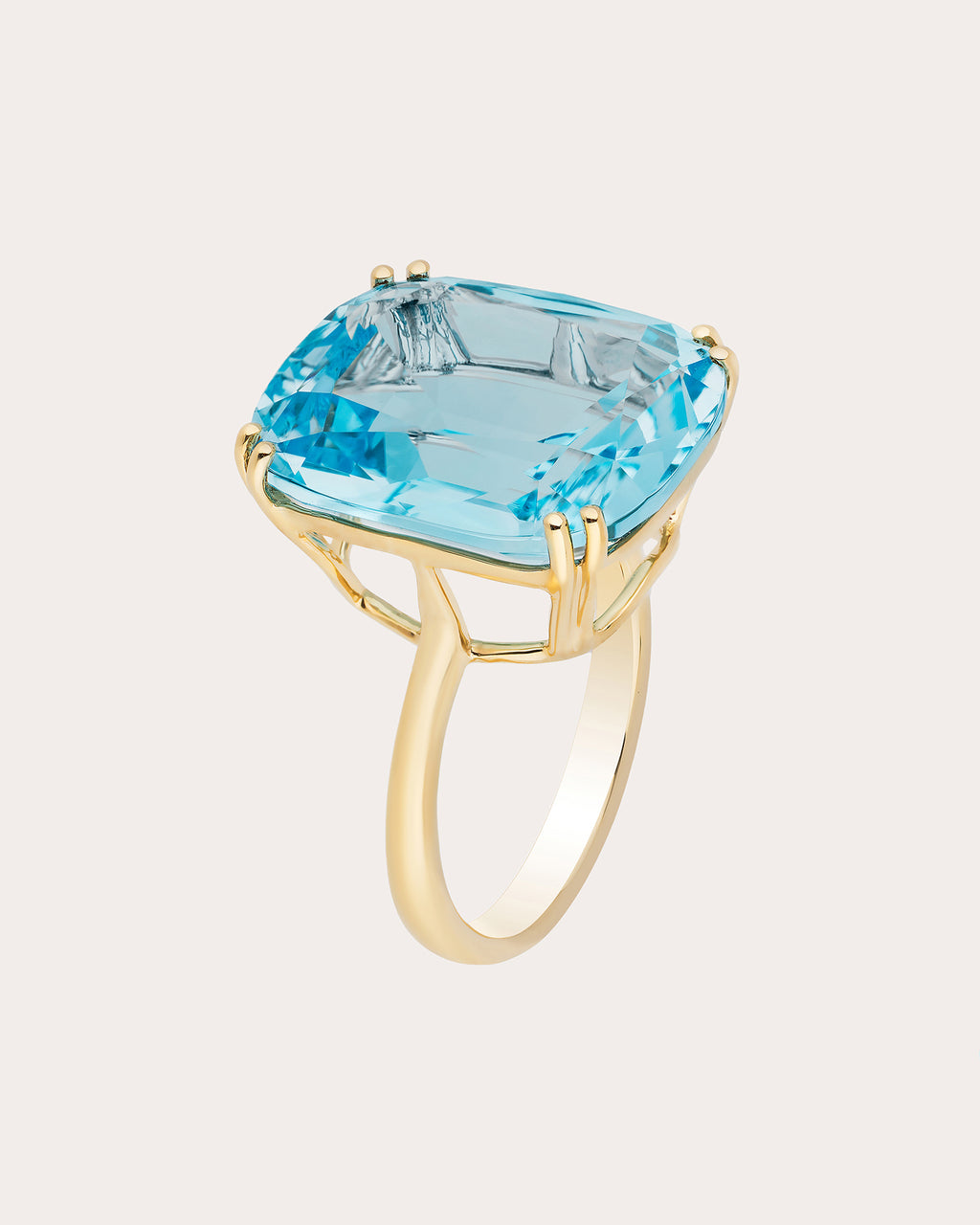 Blue Topaz & 18k Gold Gossip Ring
