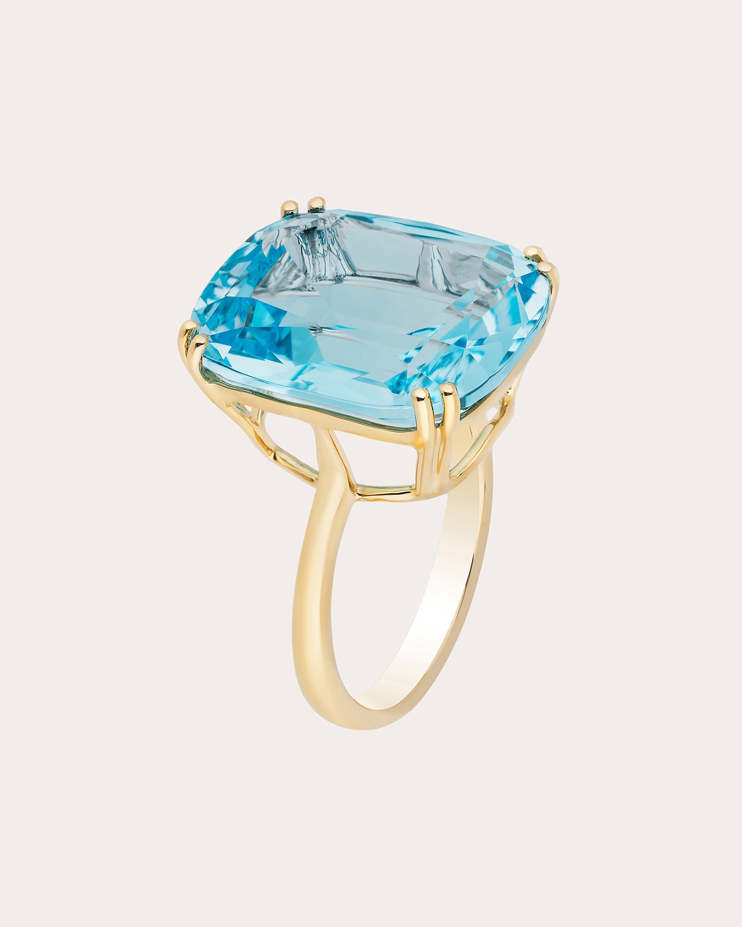Blue Topaz & 18k Gold Gossip Ring