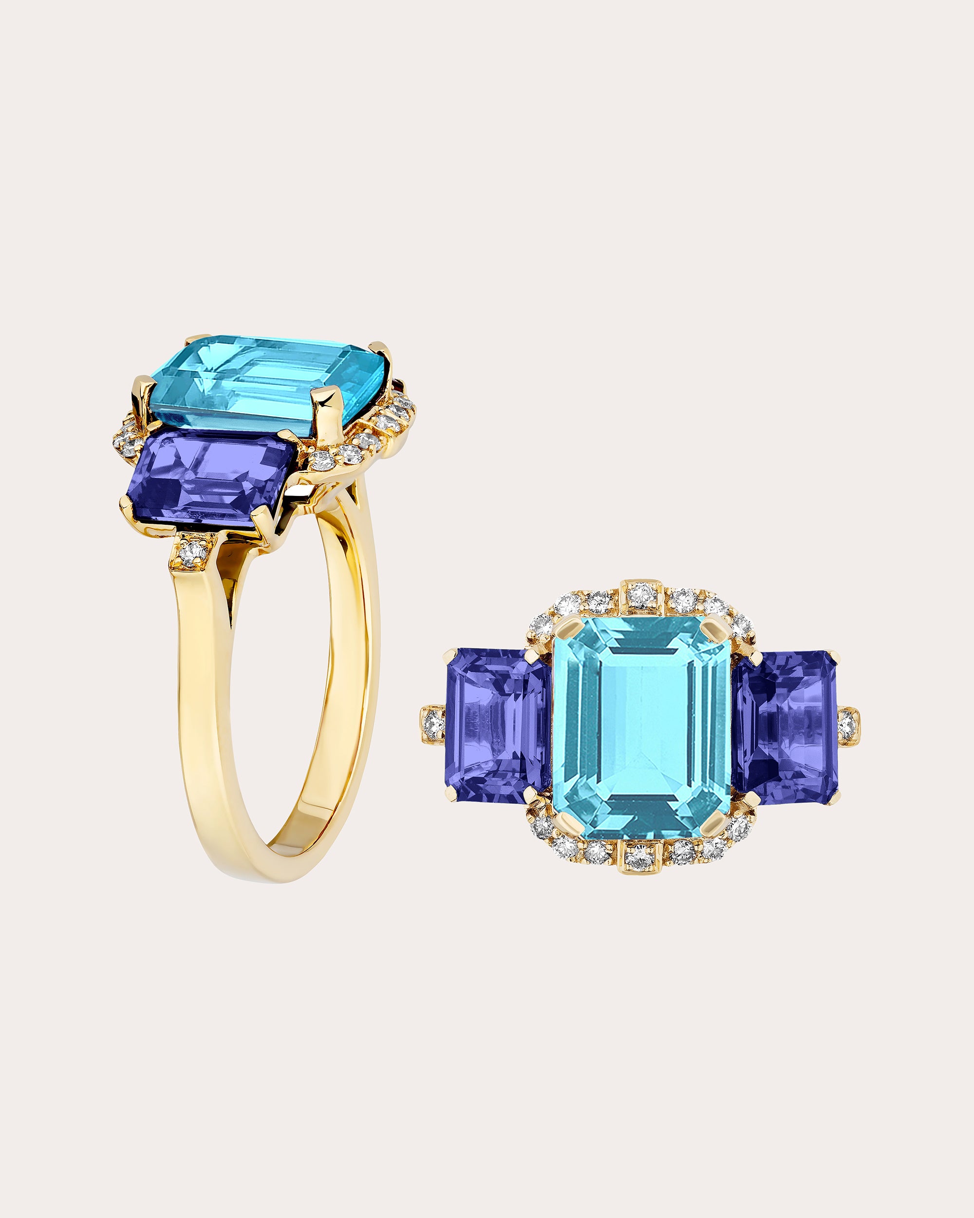 Blue Topaz & Tanzanite Gossip Ring