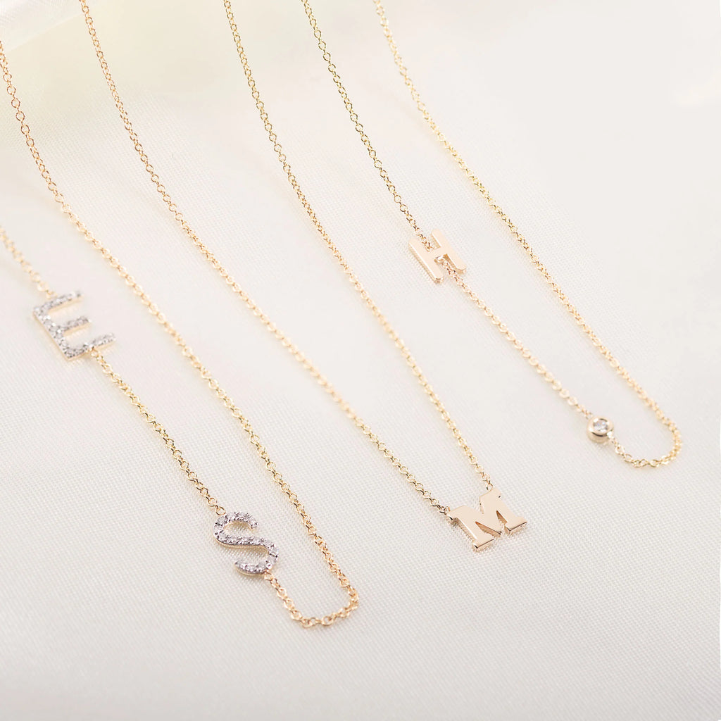 14k Gold Initial Pendant Necklace