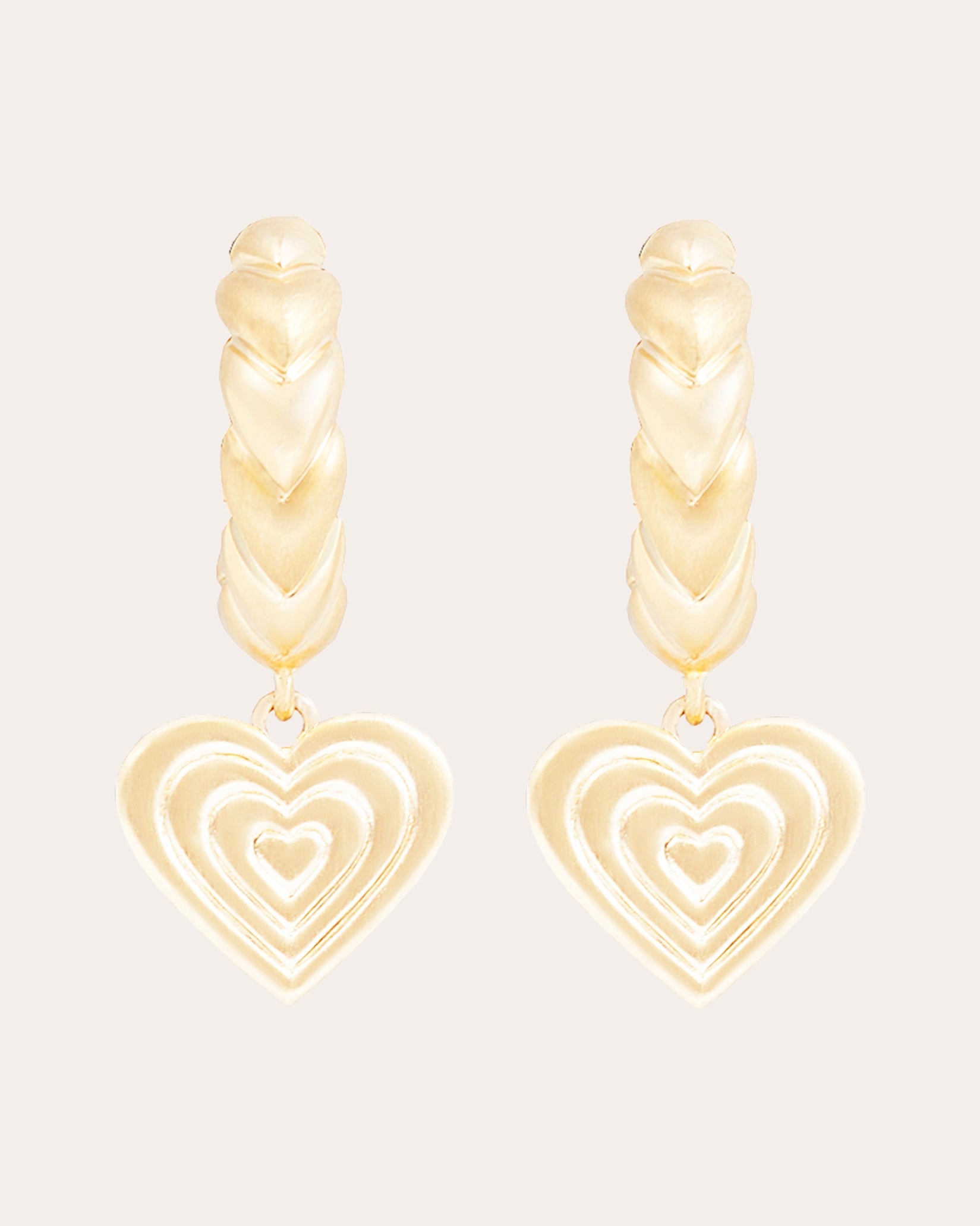 Pink Sapphire & 14k Gold Juju Heart Hoop Earrings