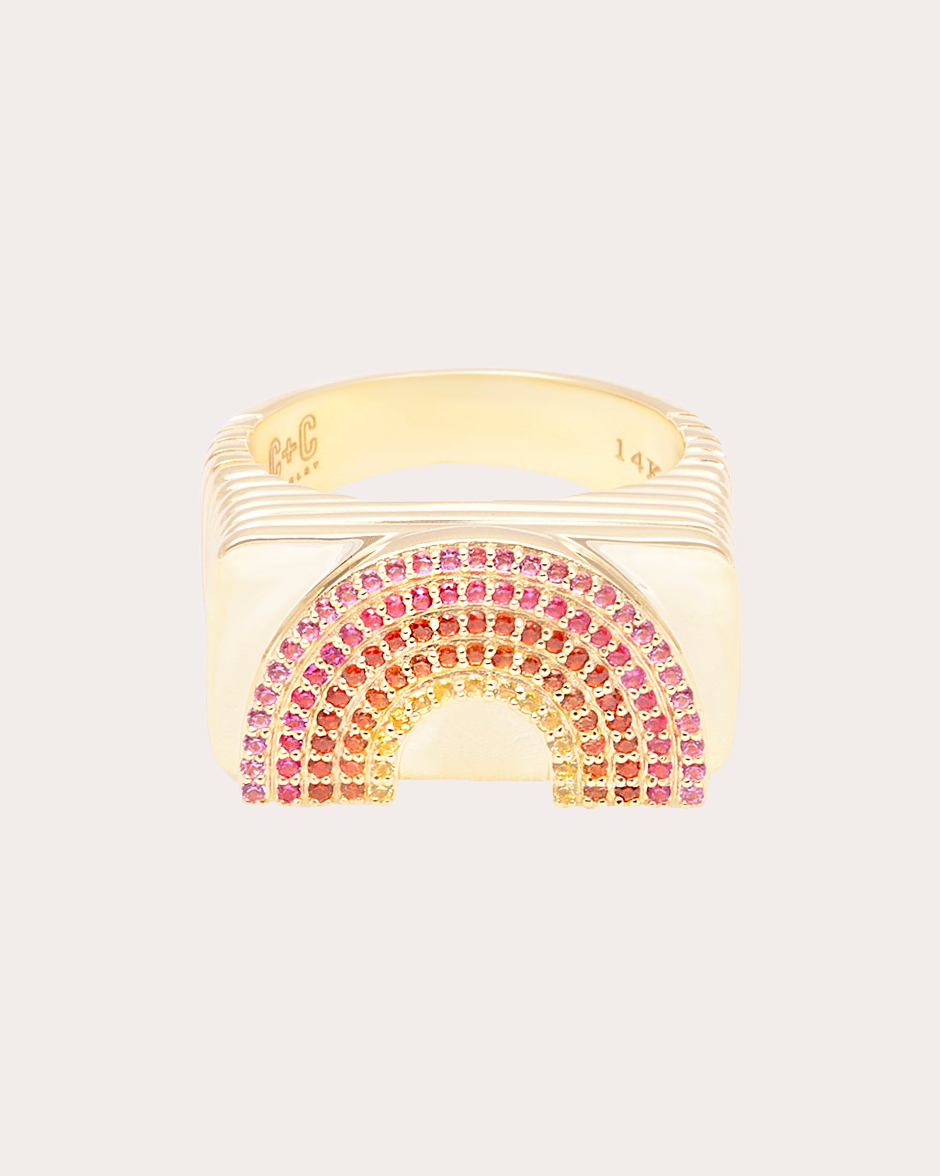 Multicolor Sapphire & 14k Gold Juju Rainbow Ring