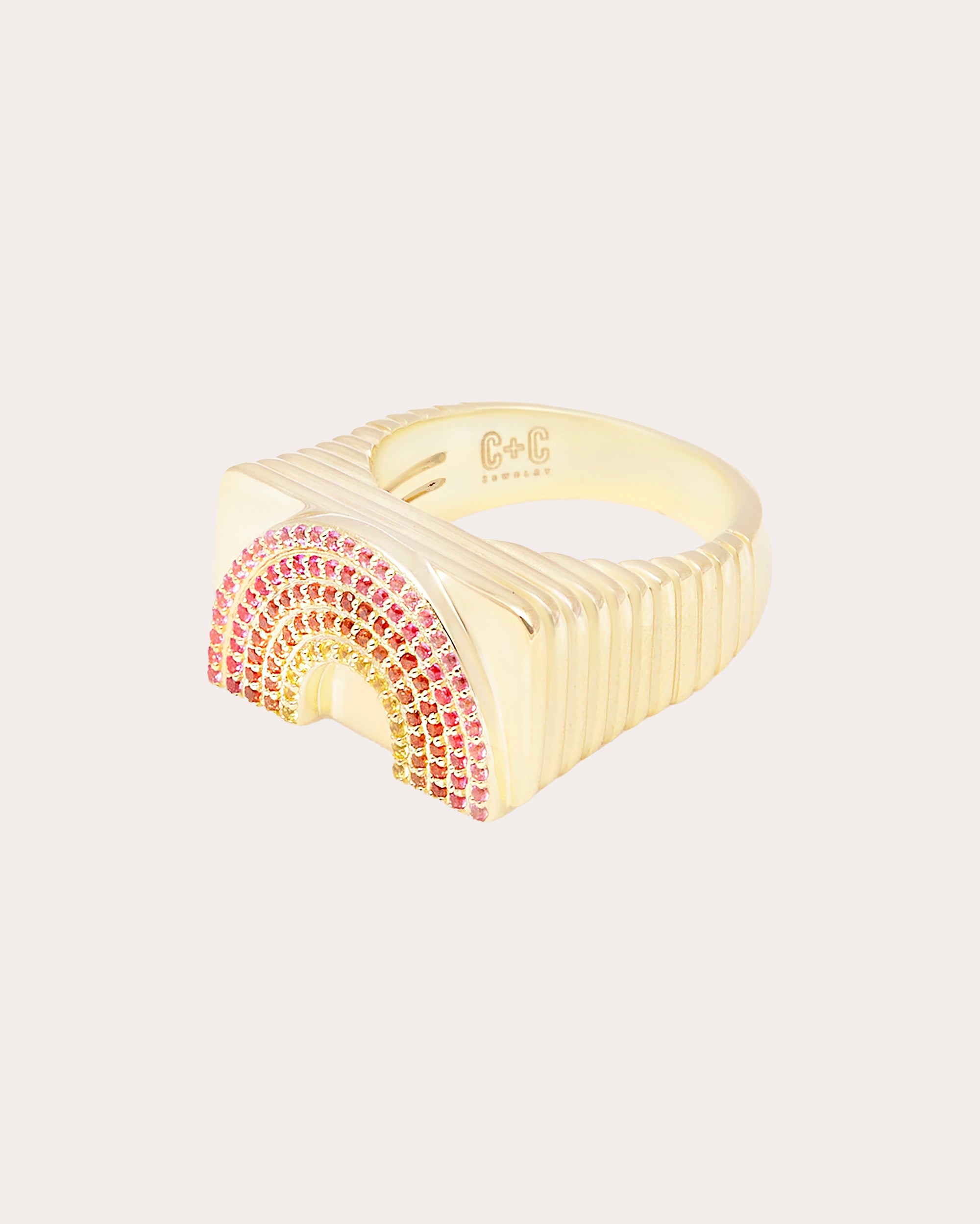 Multicolor Sapphire & 14k Gold Juju Rainbow Ring
