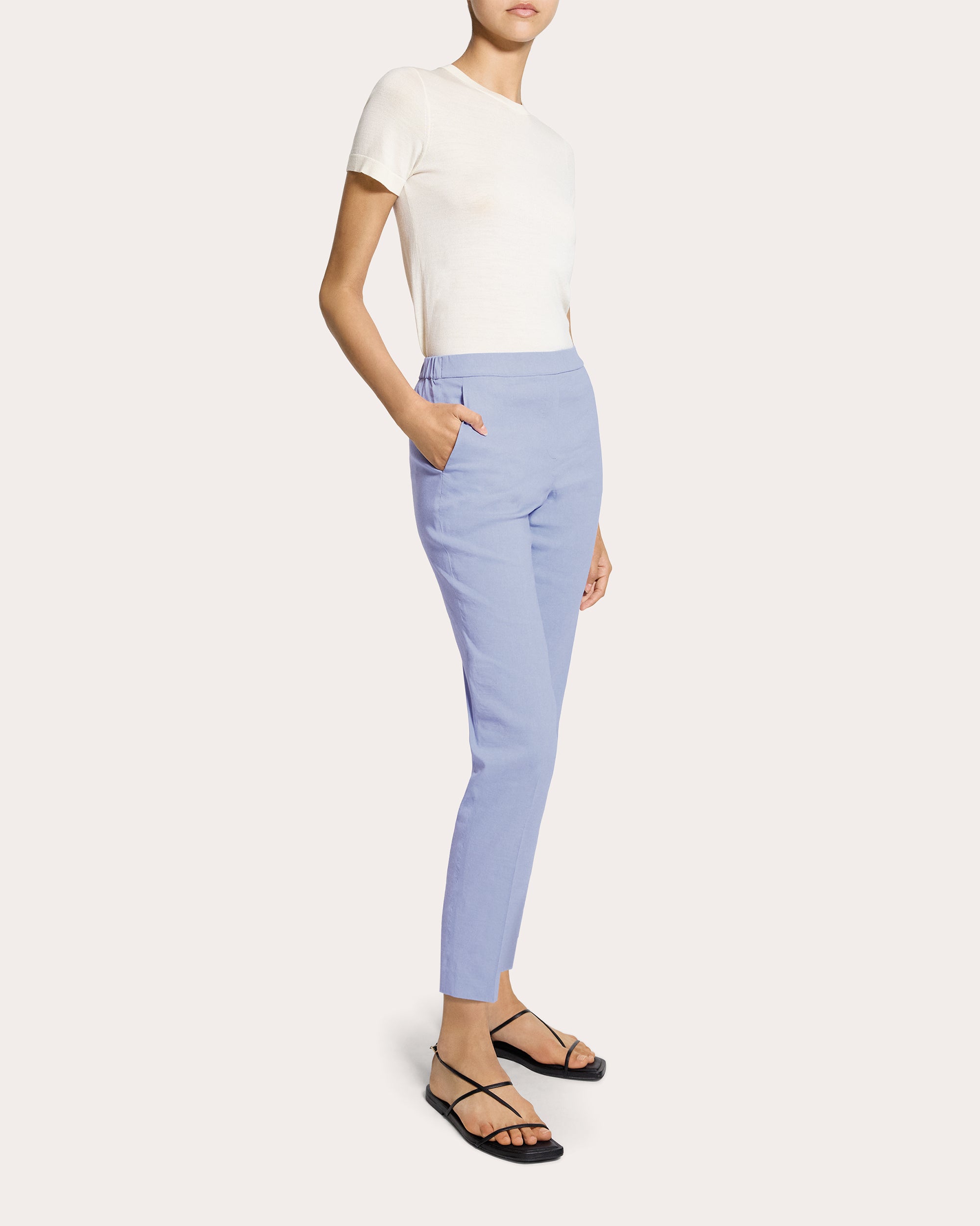 Treeca Good Linen Cropped Pull-On Pants