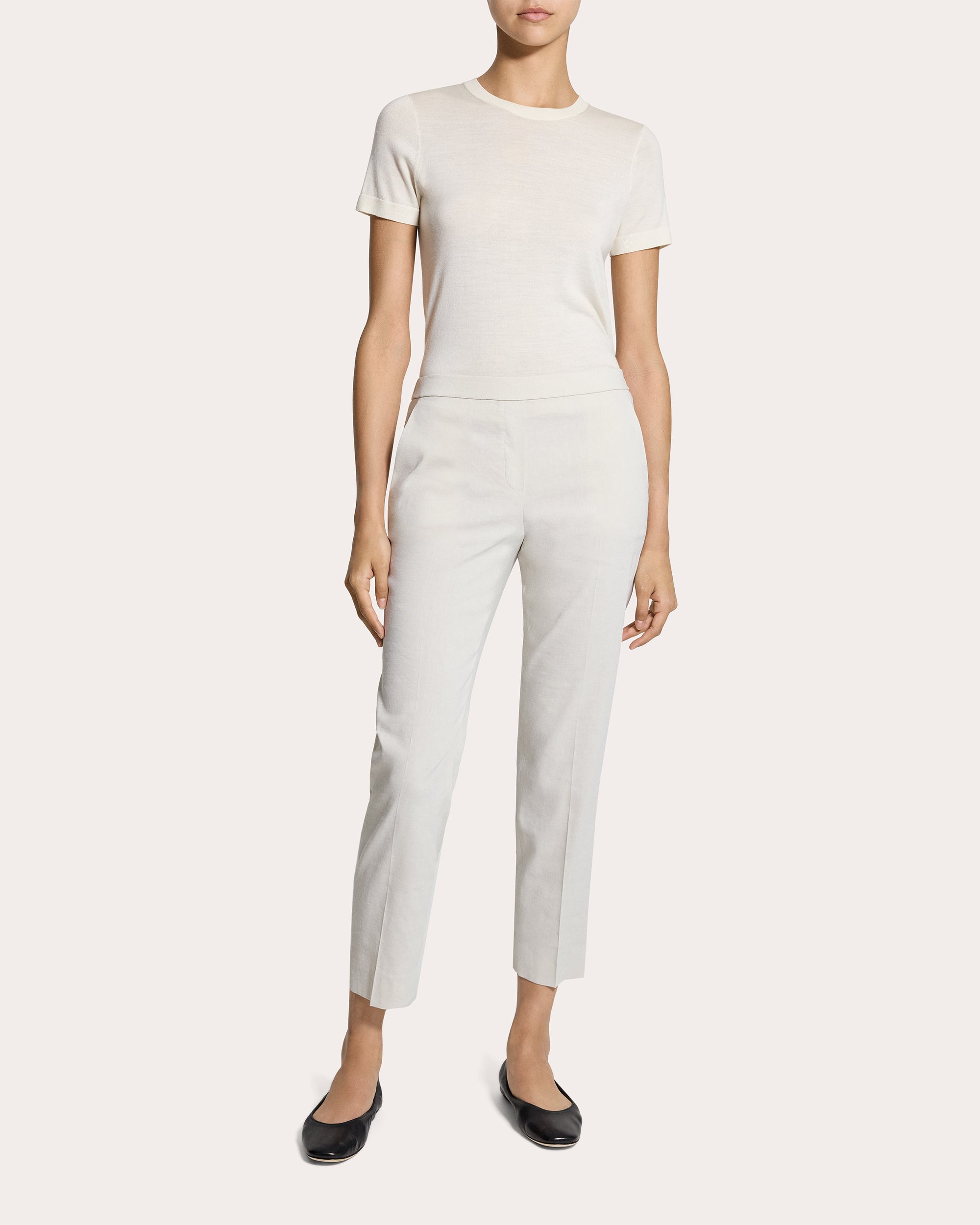 Treeca Good Linen Cropped Pull-On Pants