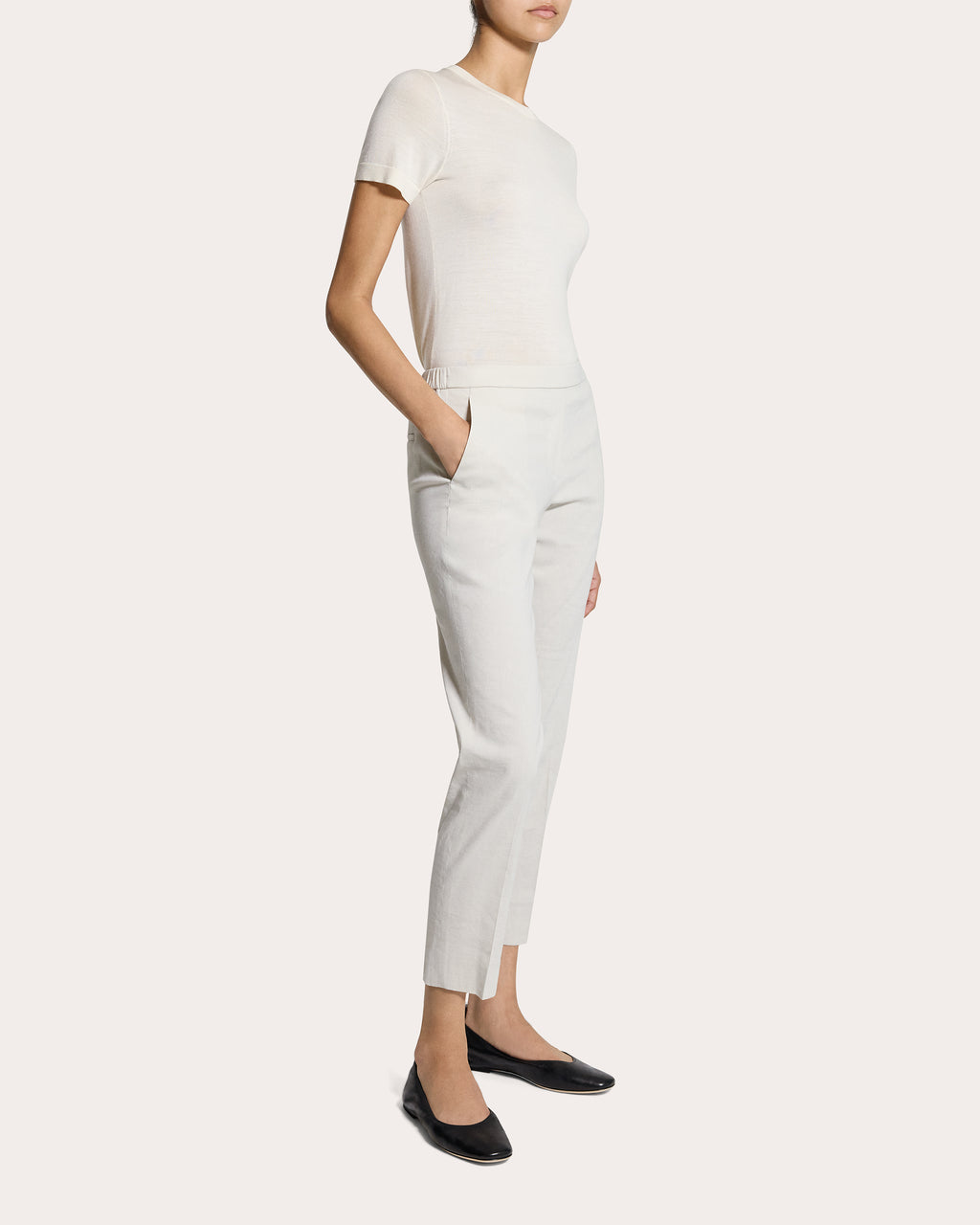 Treeca Good Linen Cropped Pull-On Pants