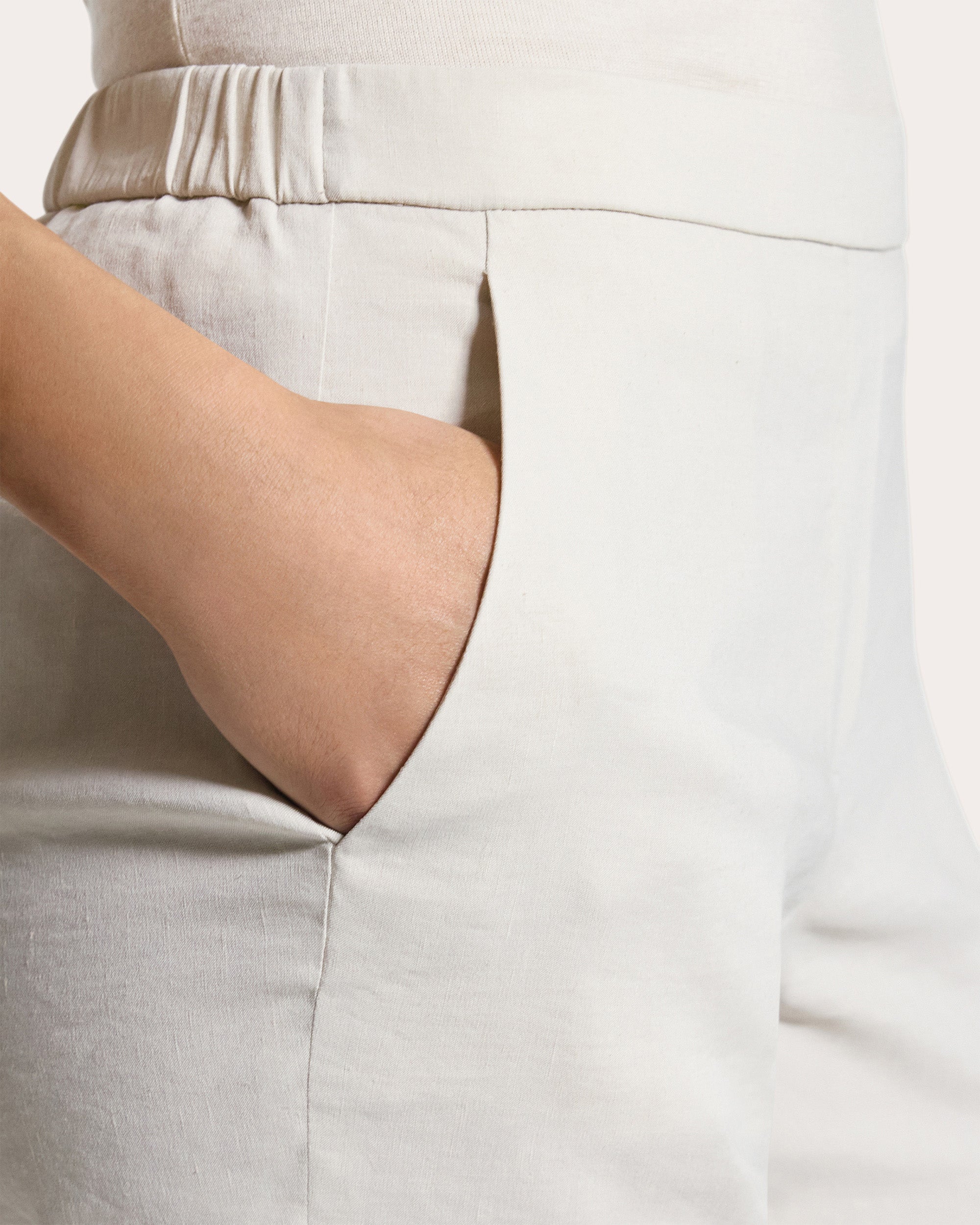 Treeca Good Linen Cropped Pull-On Pants