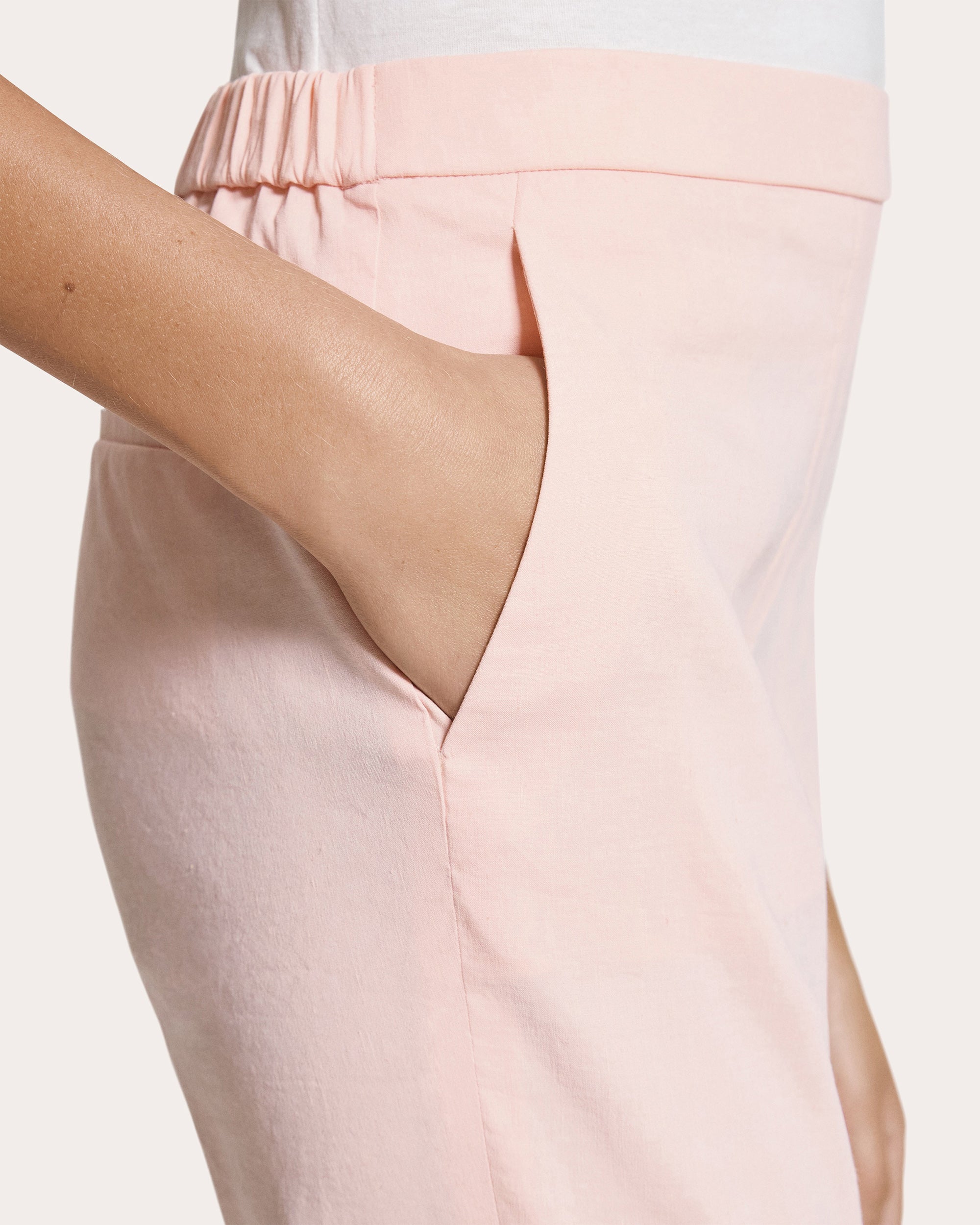 Treeca Good Linen Cropped Pull-On Pants