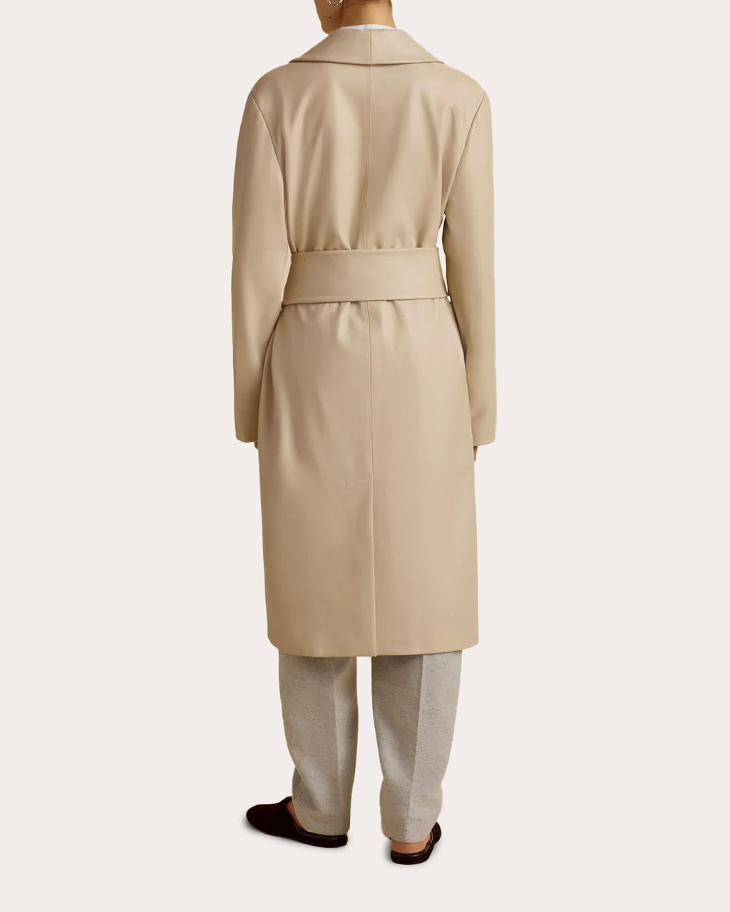 Leather Shawl Collar Robe Coat