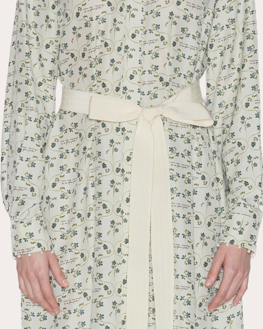 Meaning Floral Silk Poplin Midi Shirt Dress