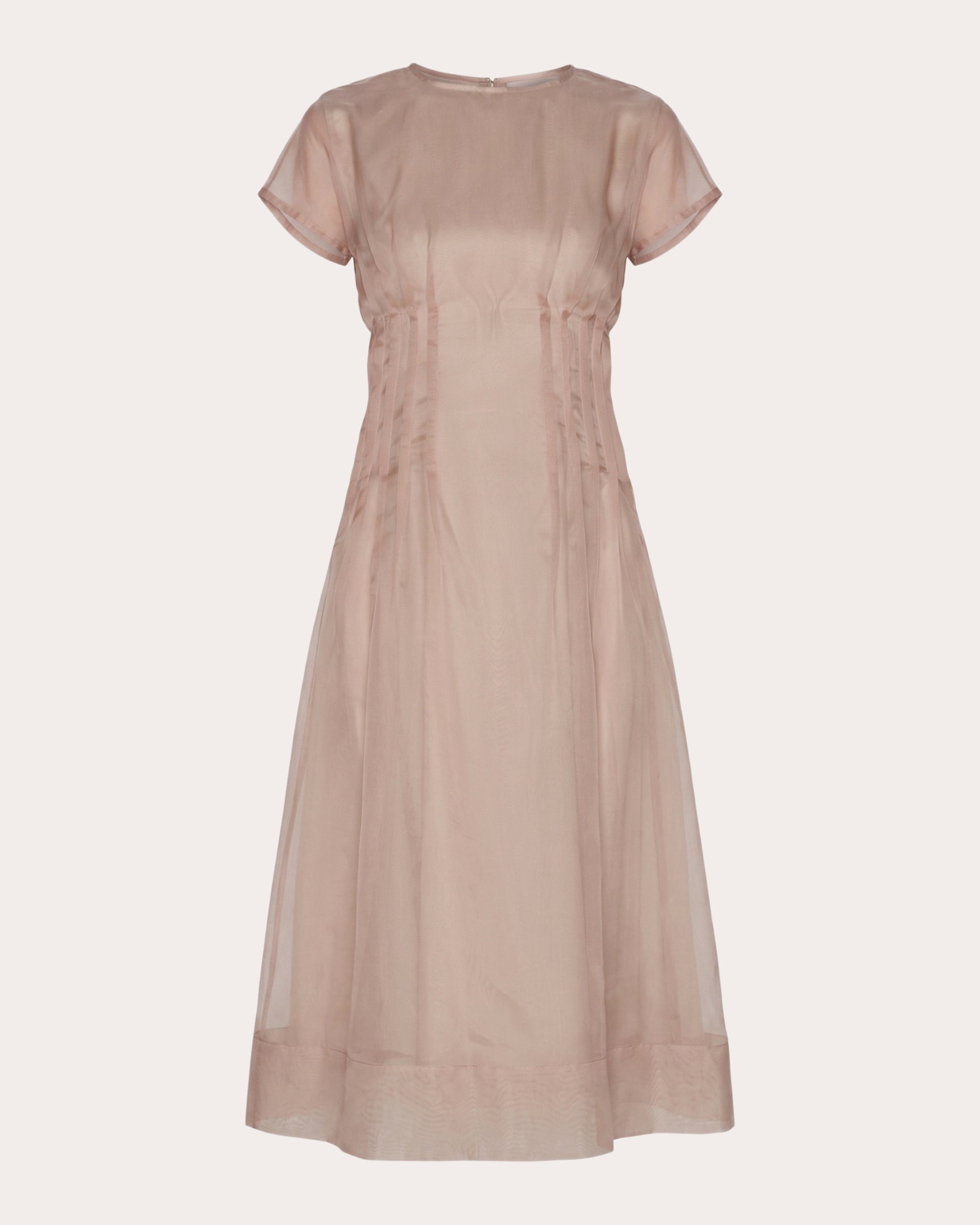 Essence Silk Organza Pleated Midi Dress