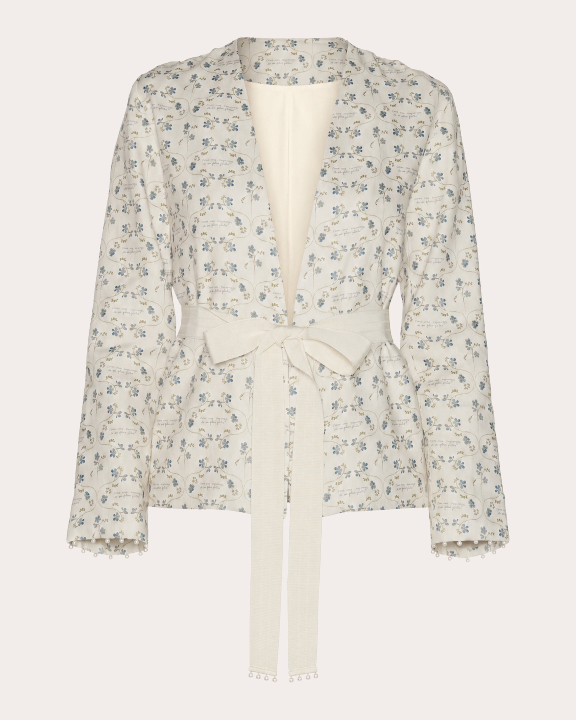 Heirloom Floral Linen Belted Blazer