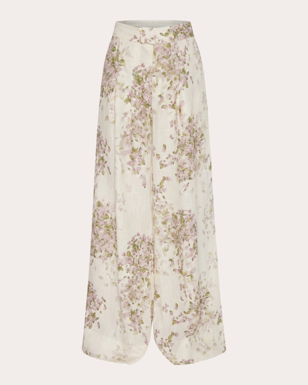 Being Floral Linen Pleated Wide-Leg Pants
