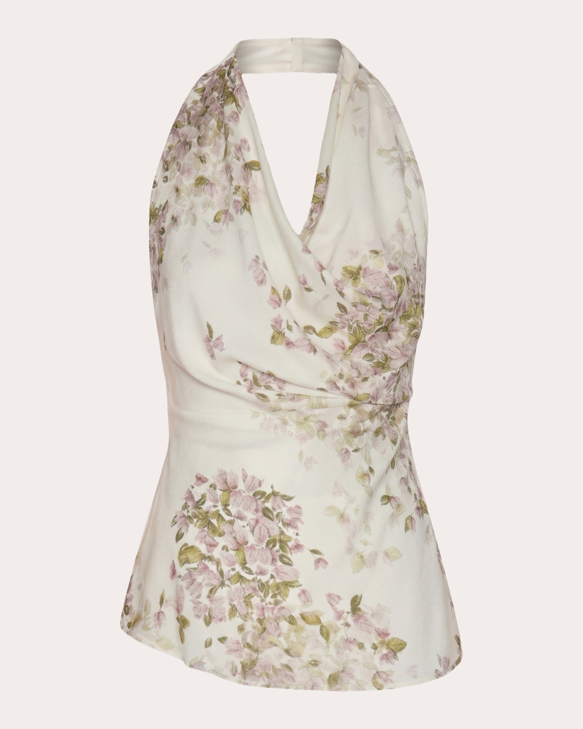 Presence Floral Crepe de Chine Halter Top