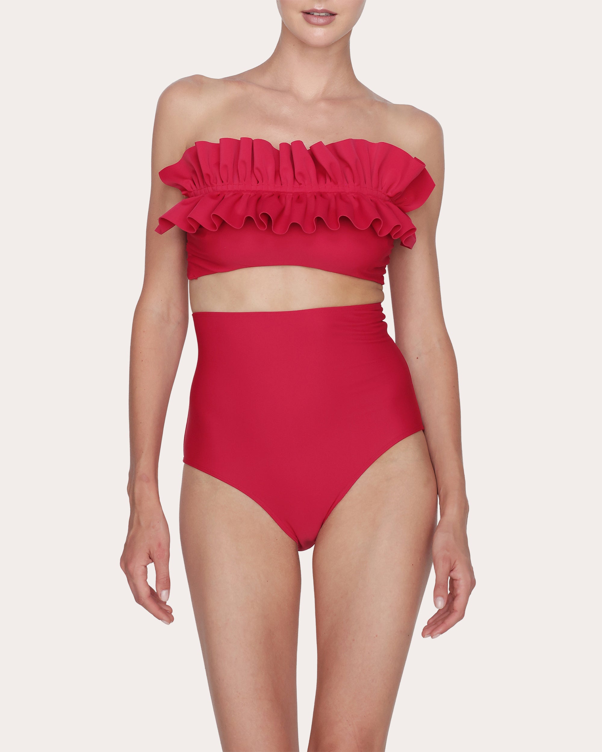 Nath Ruffle Bandeau Bikini Top
