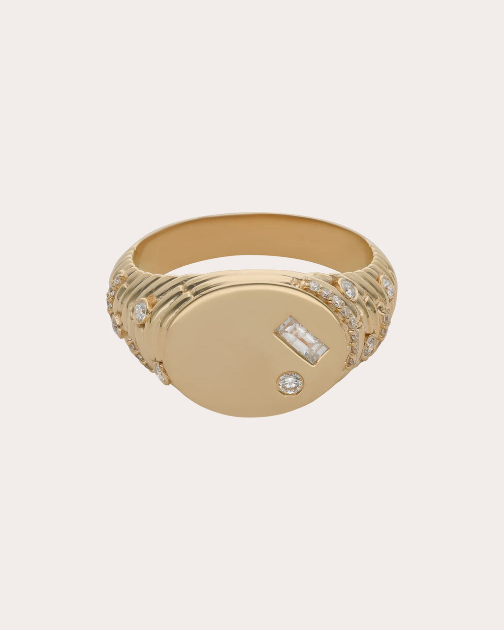 Diamond & 14k Gold Ethereal Signet Ring