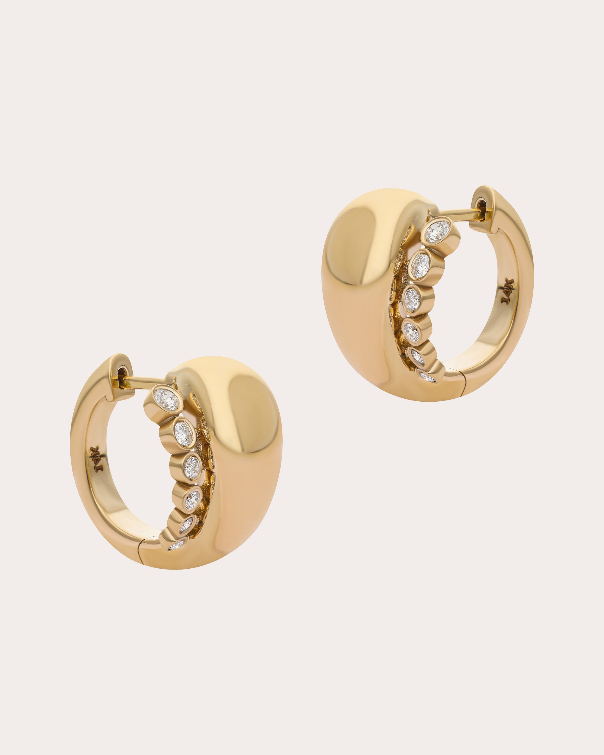 Diamond & 14k Gold Ethereal Venetian Hoop Earrings