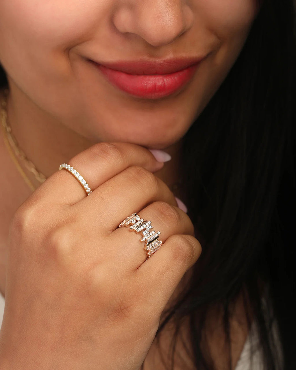 Diamond & 14k Gold Ethereal Cascade Ring