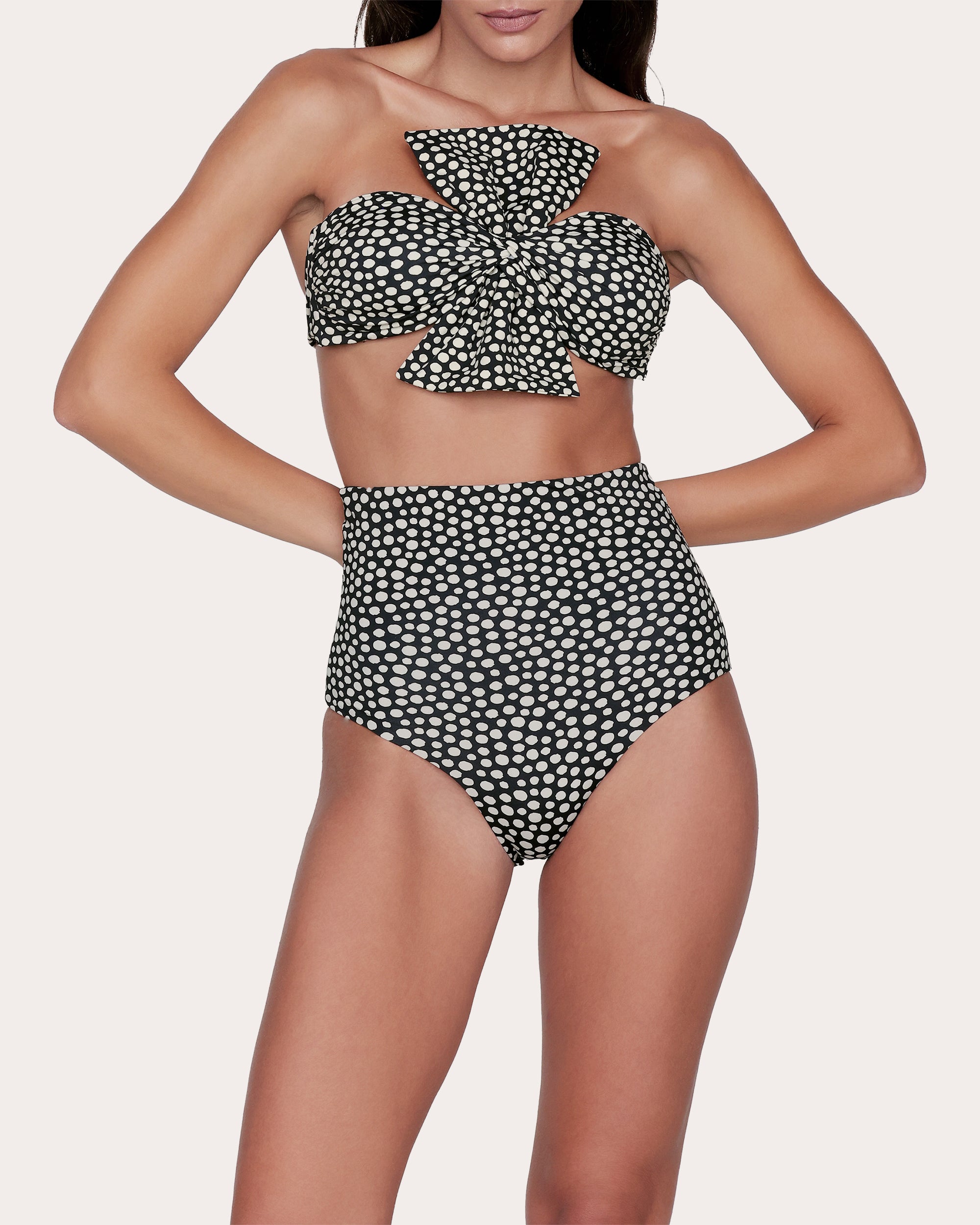 Laila Polka Dot Bow Bandeau Bikini Top