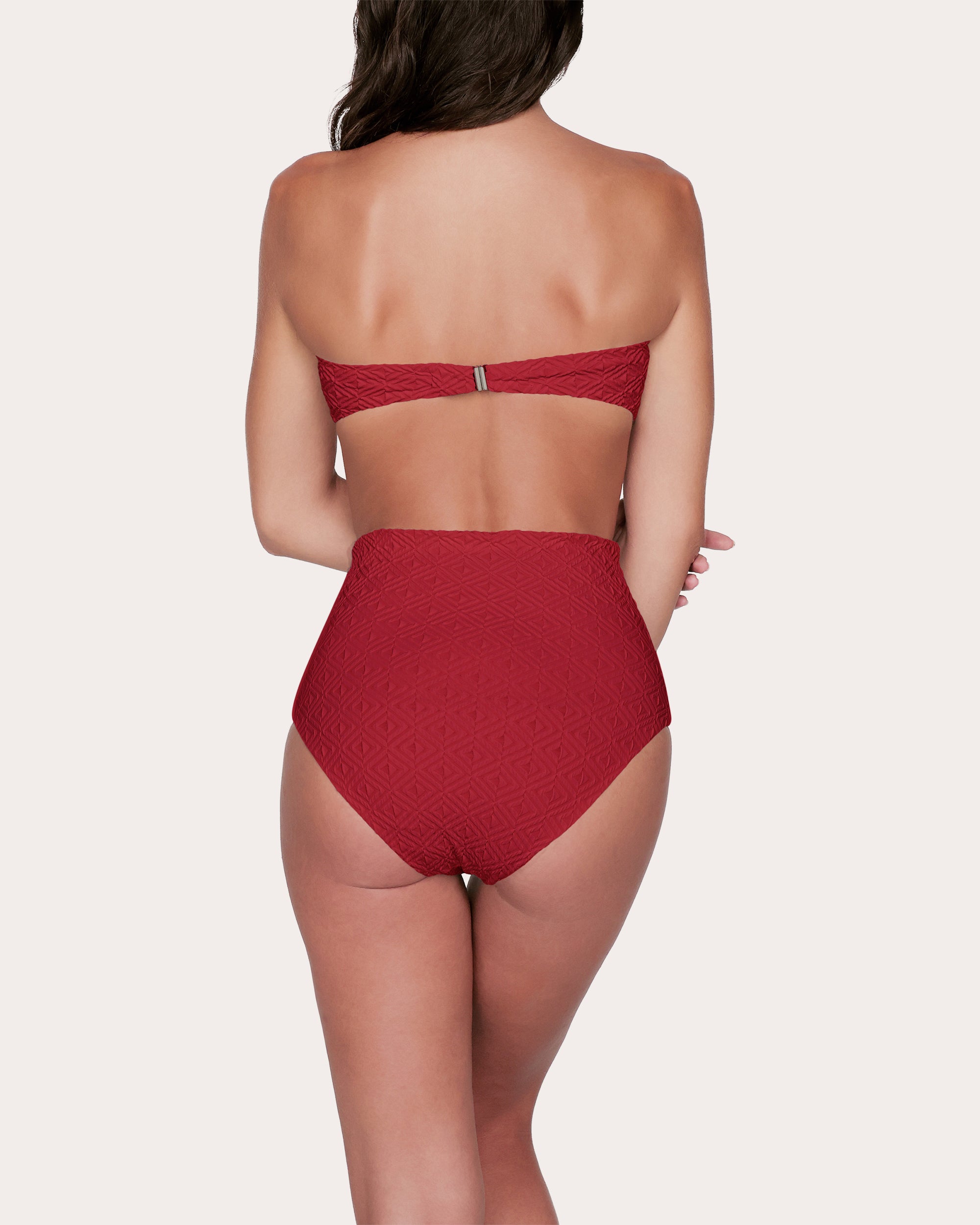 Laila Jacquard Bow Bandeau Bikini Top