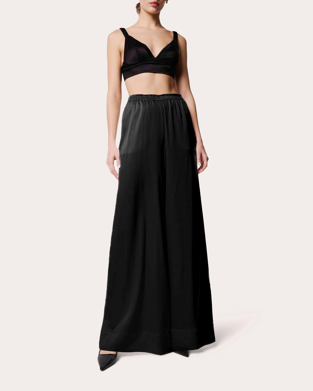 Lourdes Silk Wide-Leg Pants