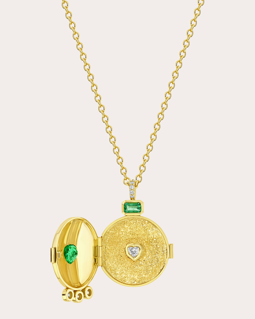 Emerald & Diamond Love Potion Locket Necklace
