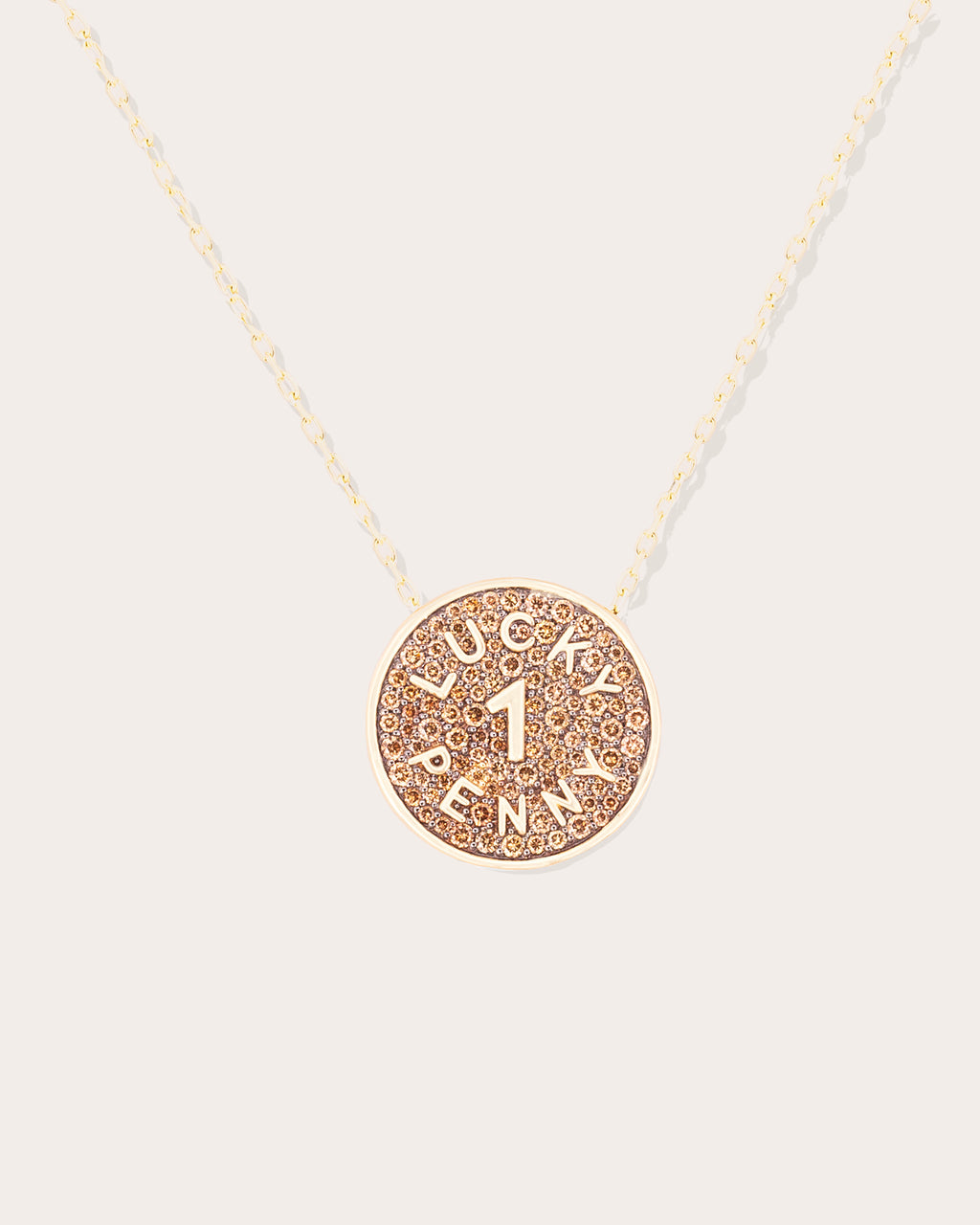 Brown Diamond & 14k Gold Juju Lucky Penny Pendant Necklace