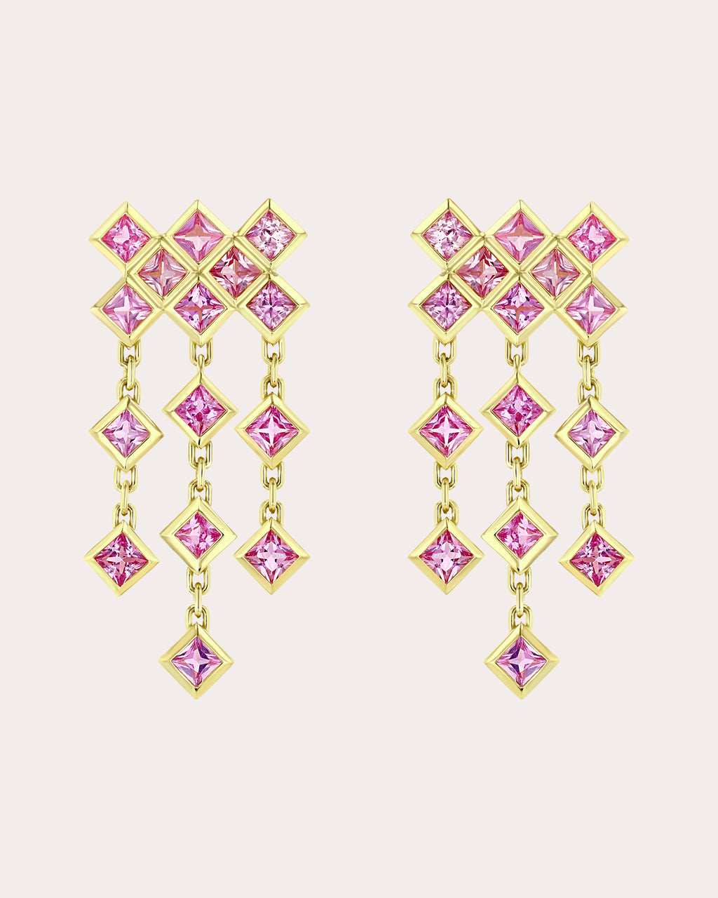 Pink Sapphire & 18k Gold Luminesce Drop Earrings