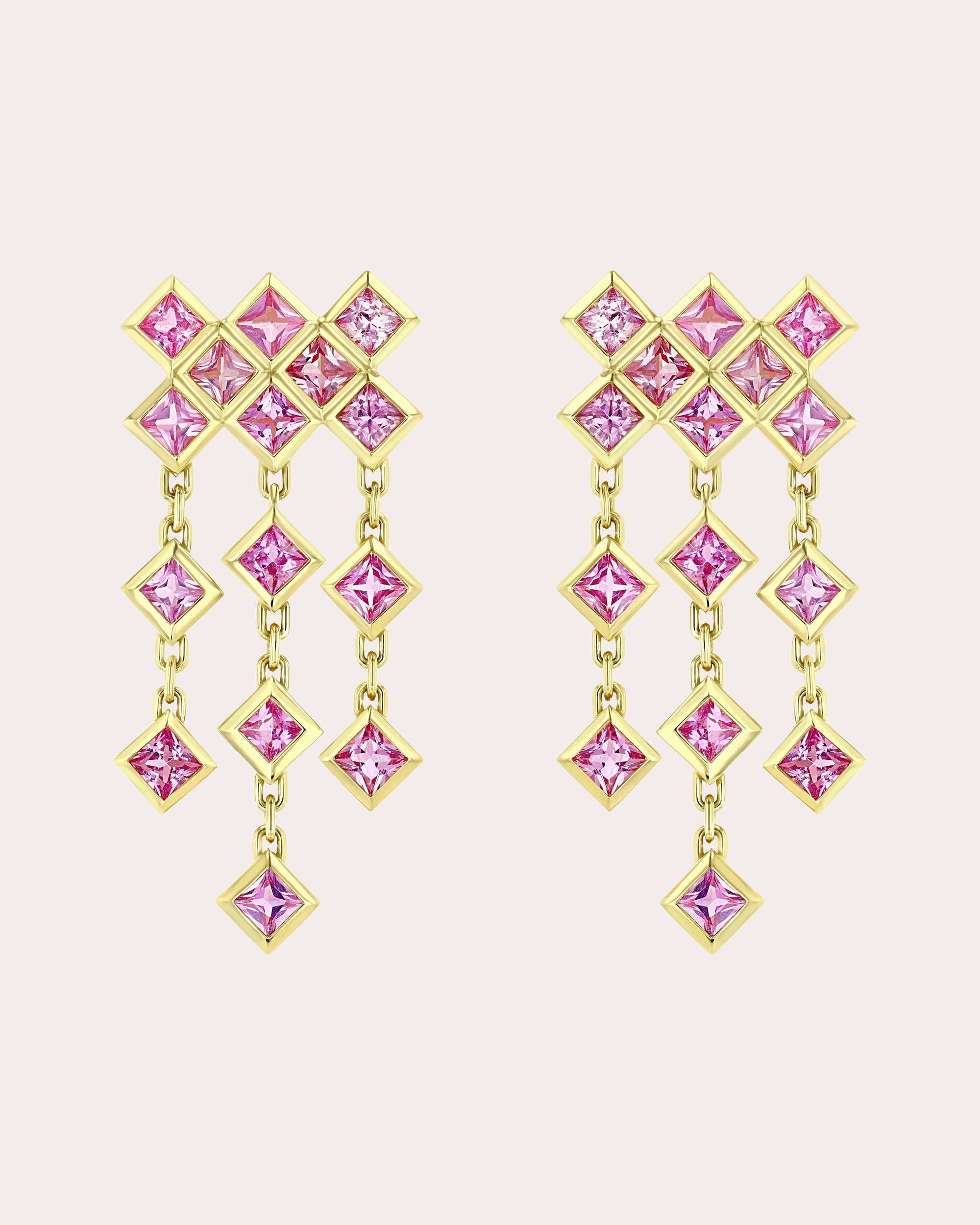 Pink Sapphire & 18k Gold Luminesce Drop Earrings