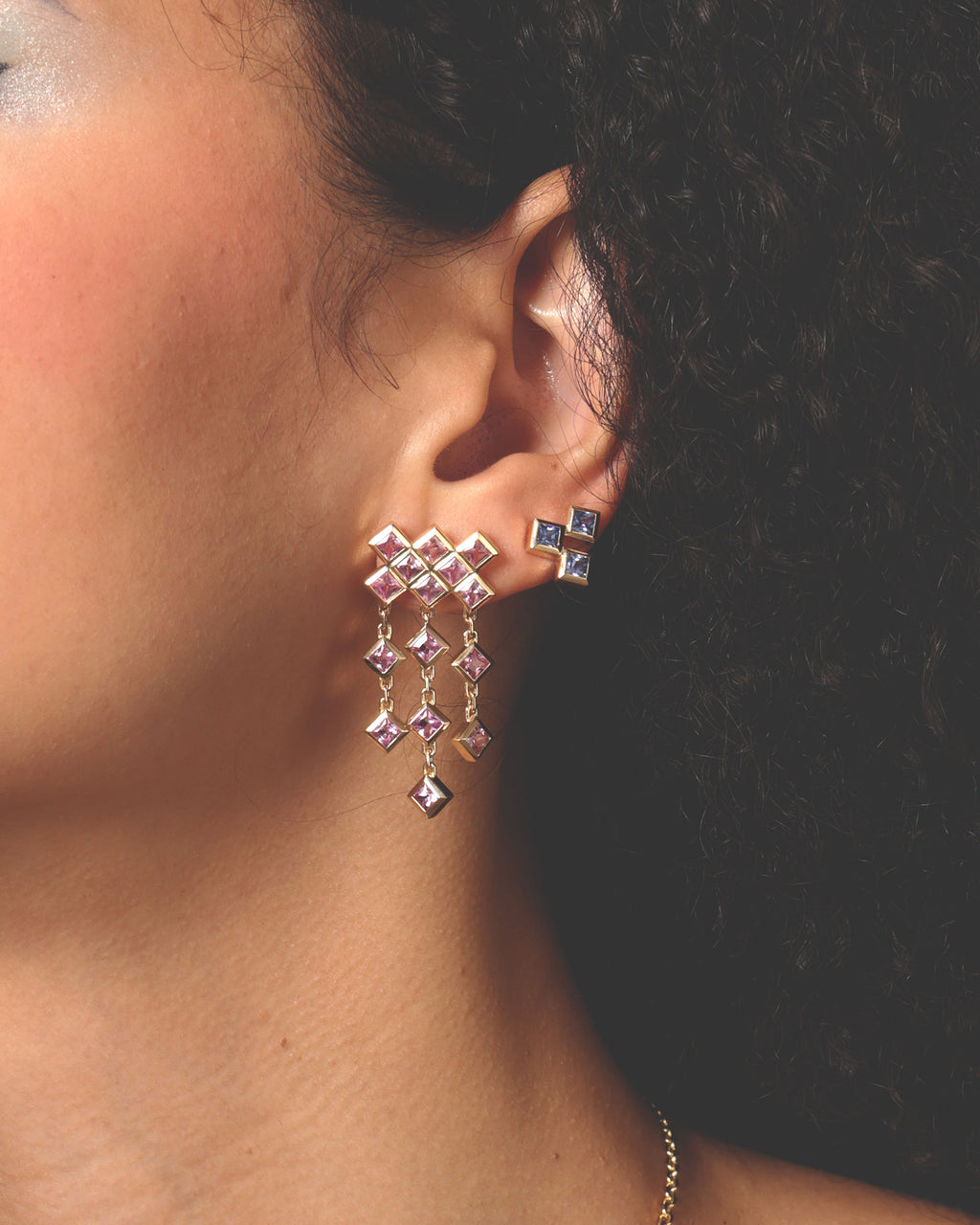 Pink Sapphire & 18k Gold Luminesce Drop Earrings