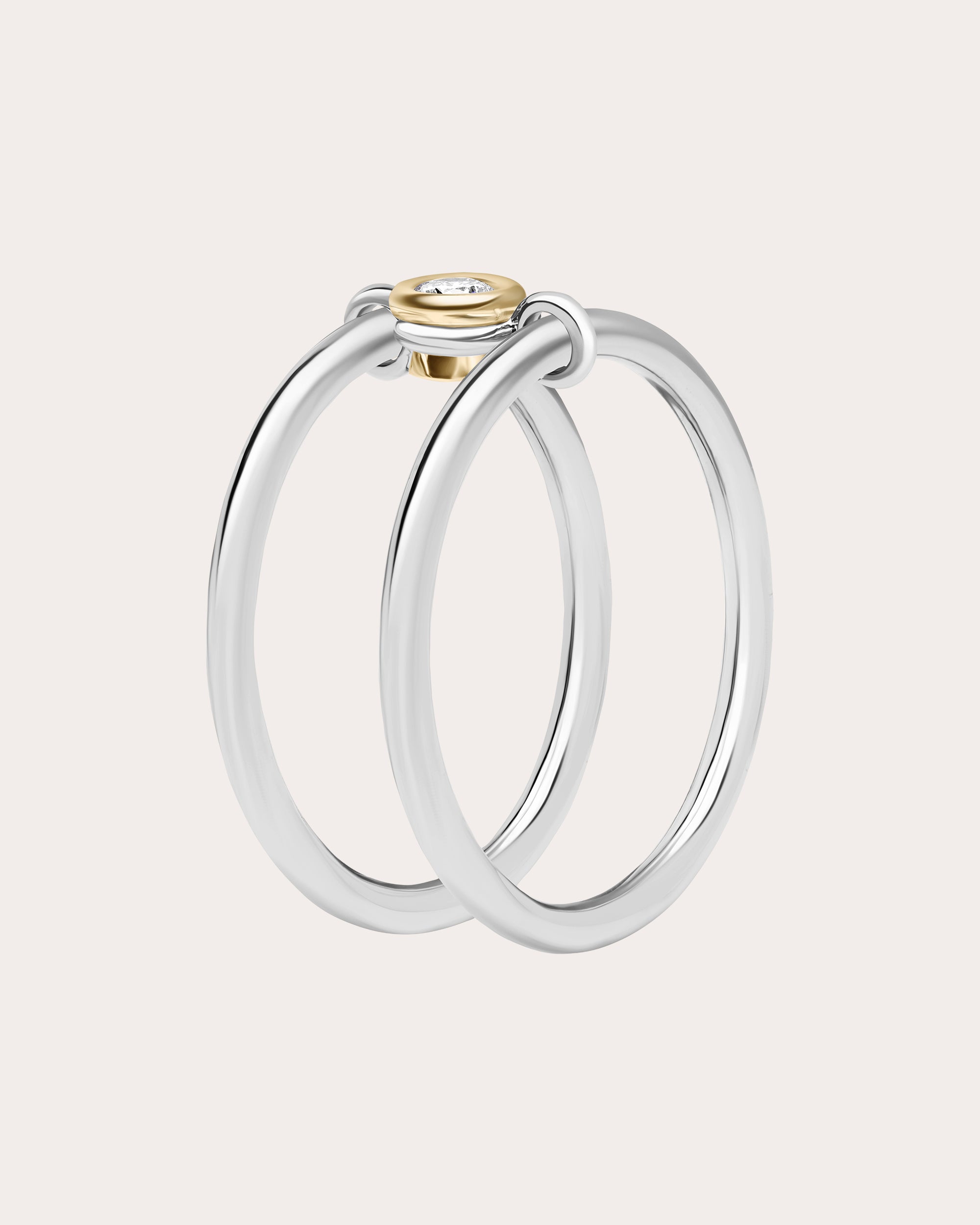 Diamond & 18k White Gold Axis Ring