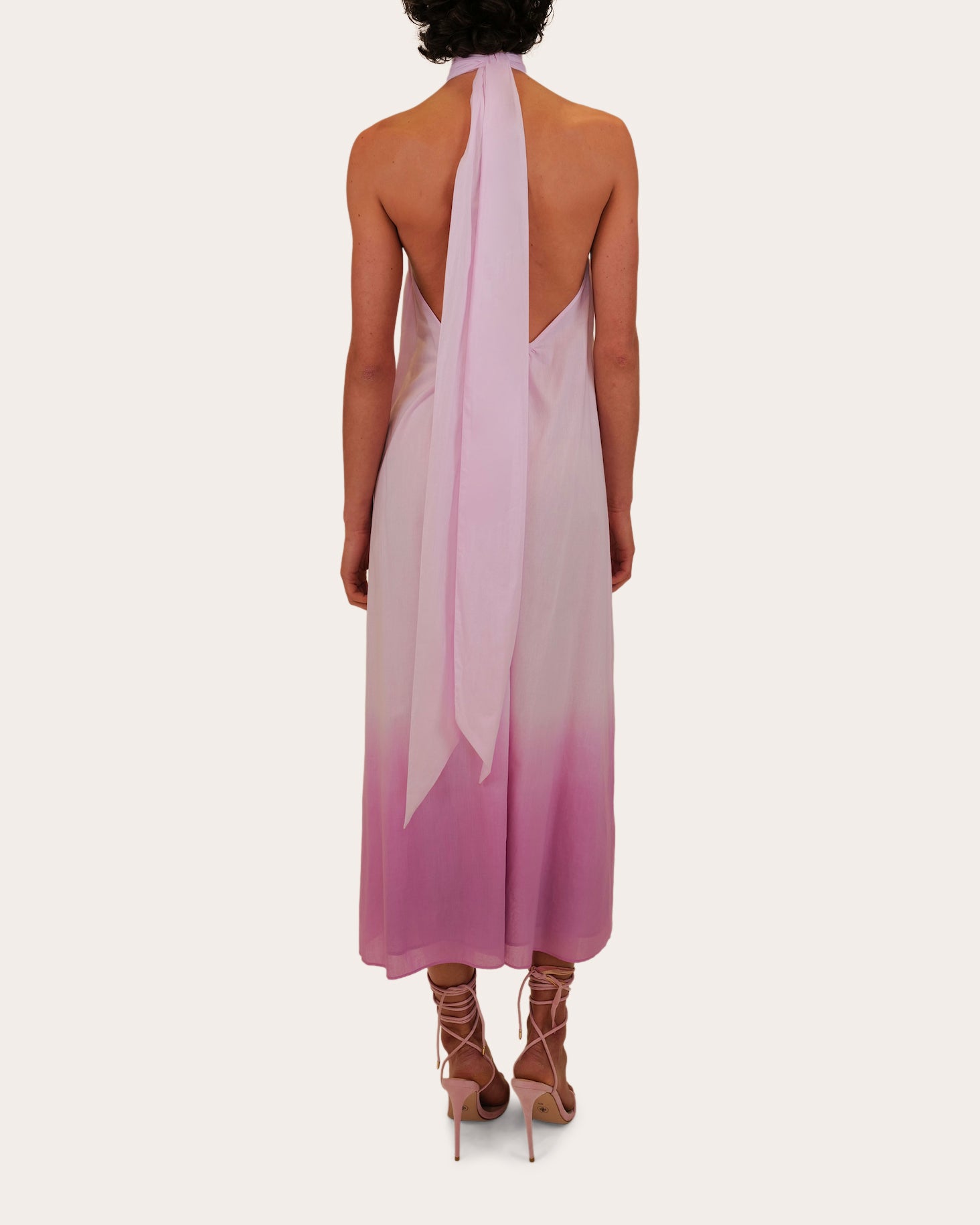 Meera Dip-Dye Voile Halter Midi Dress