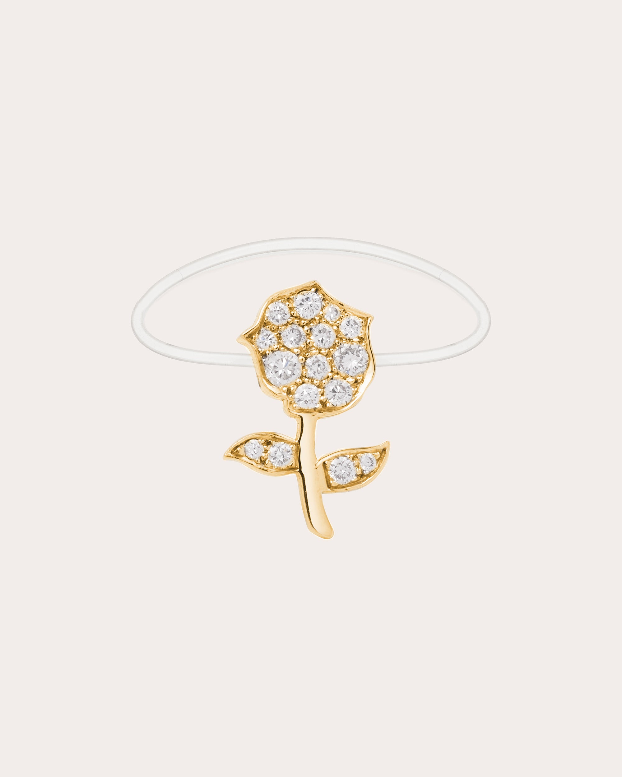 Diamond & 18k Gold Rose Antique Ring