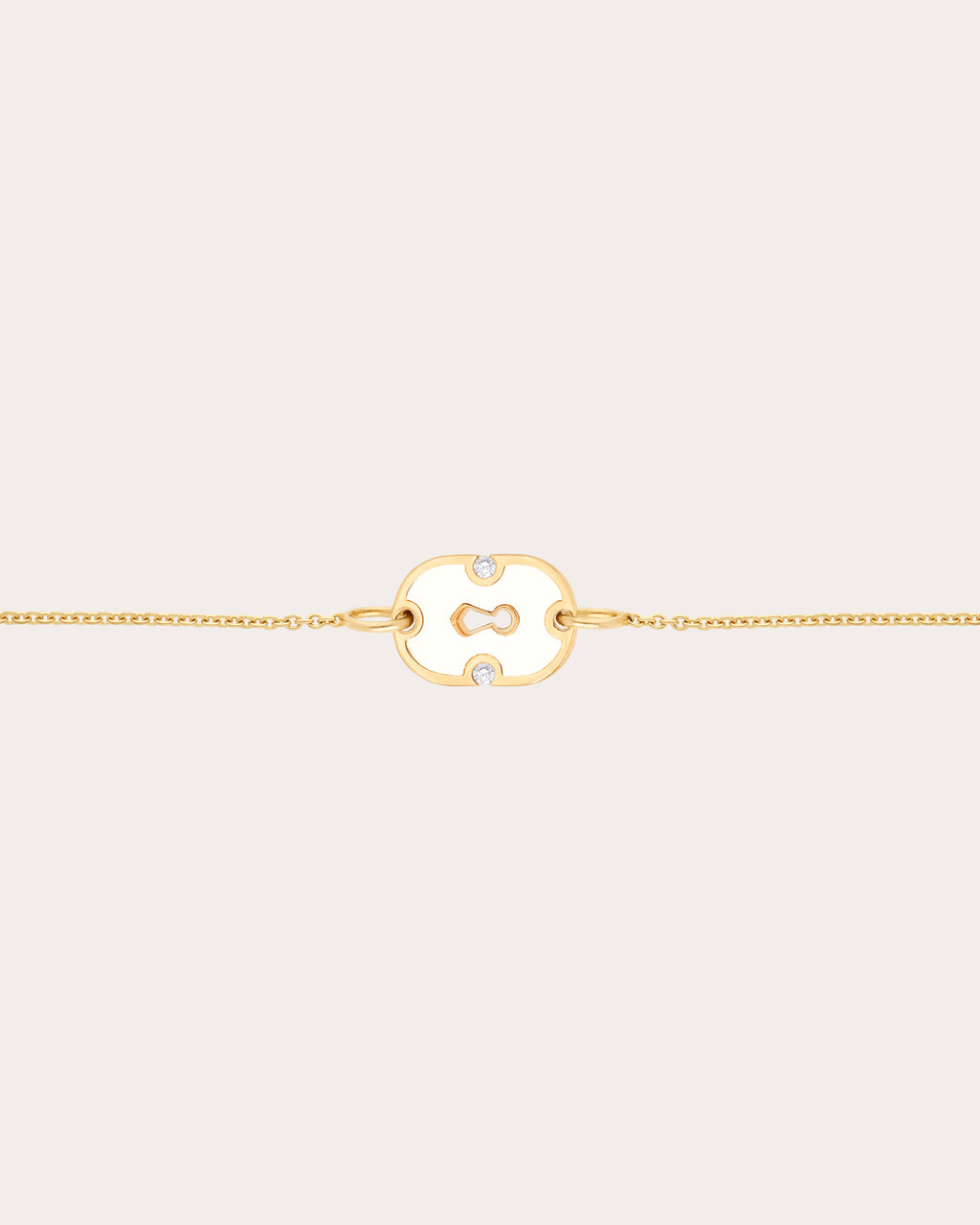 White Ceramic & Diamond 18k Gold Unlock Bracelet