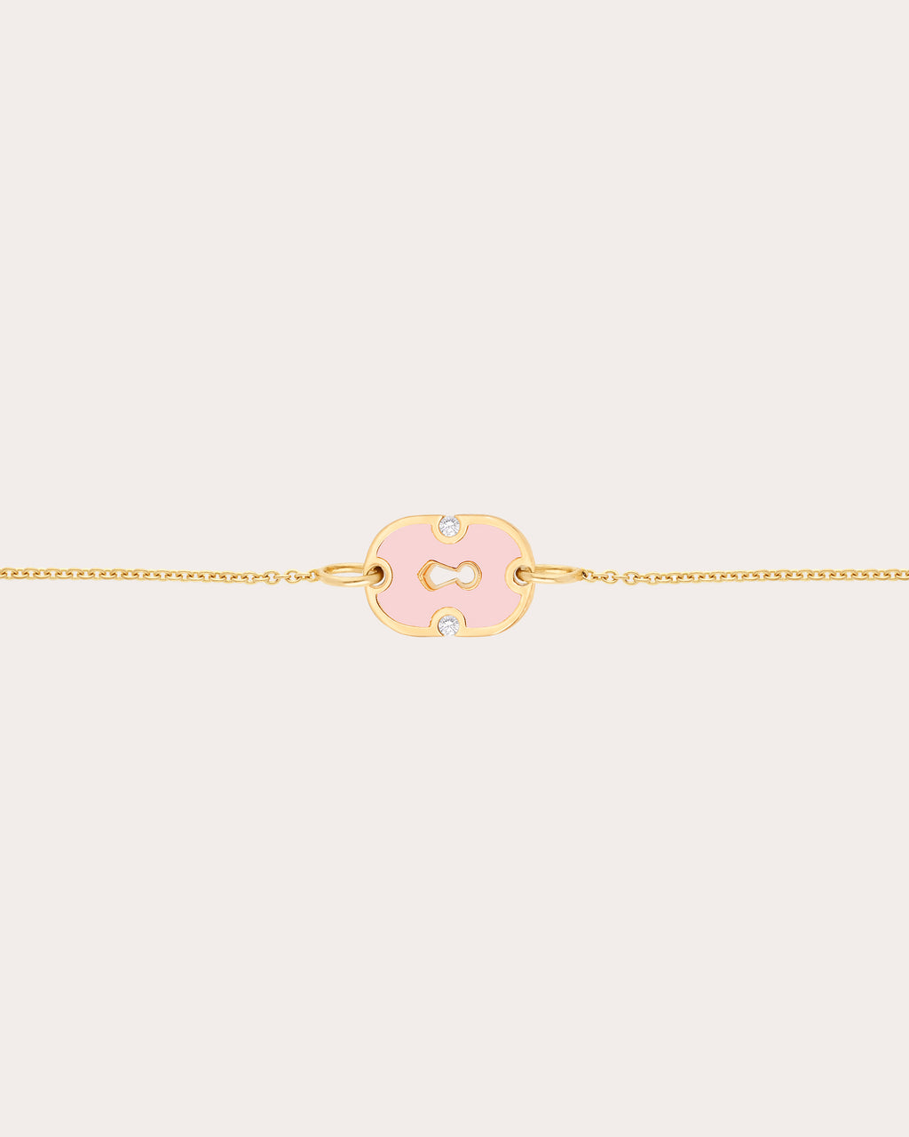 Pink Ceramic & Diamond 18k Gold Unlock Bracelet