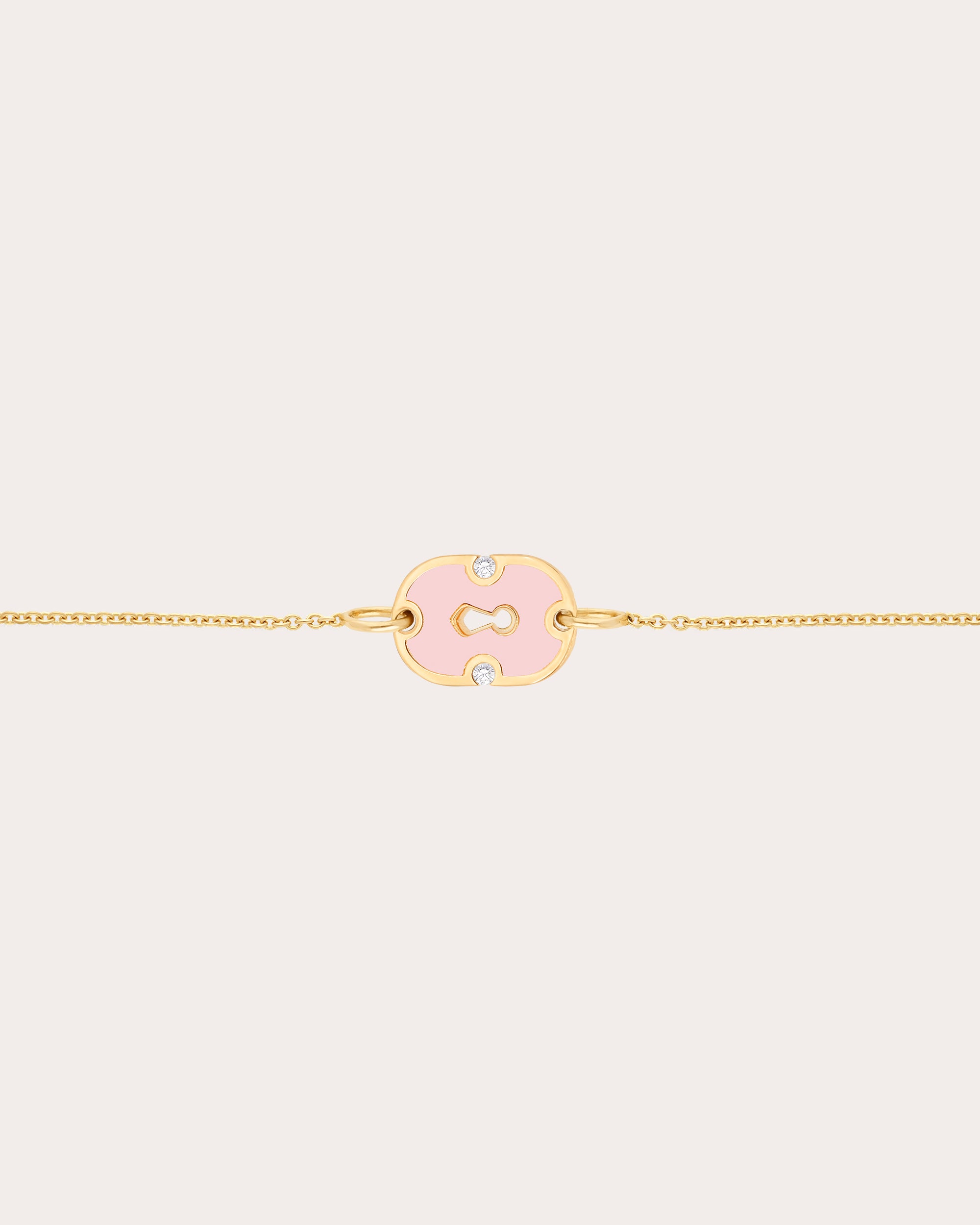 Pink Ceramic & Diamond 18k Gold Unlock Bracelet