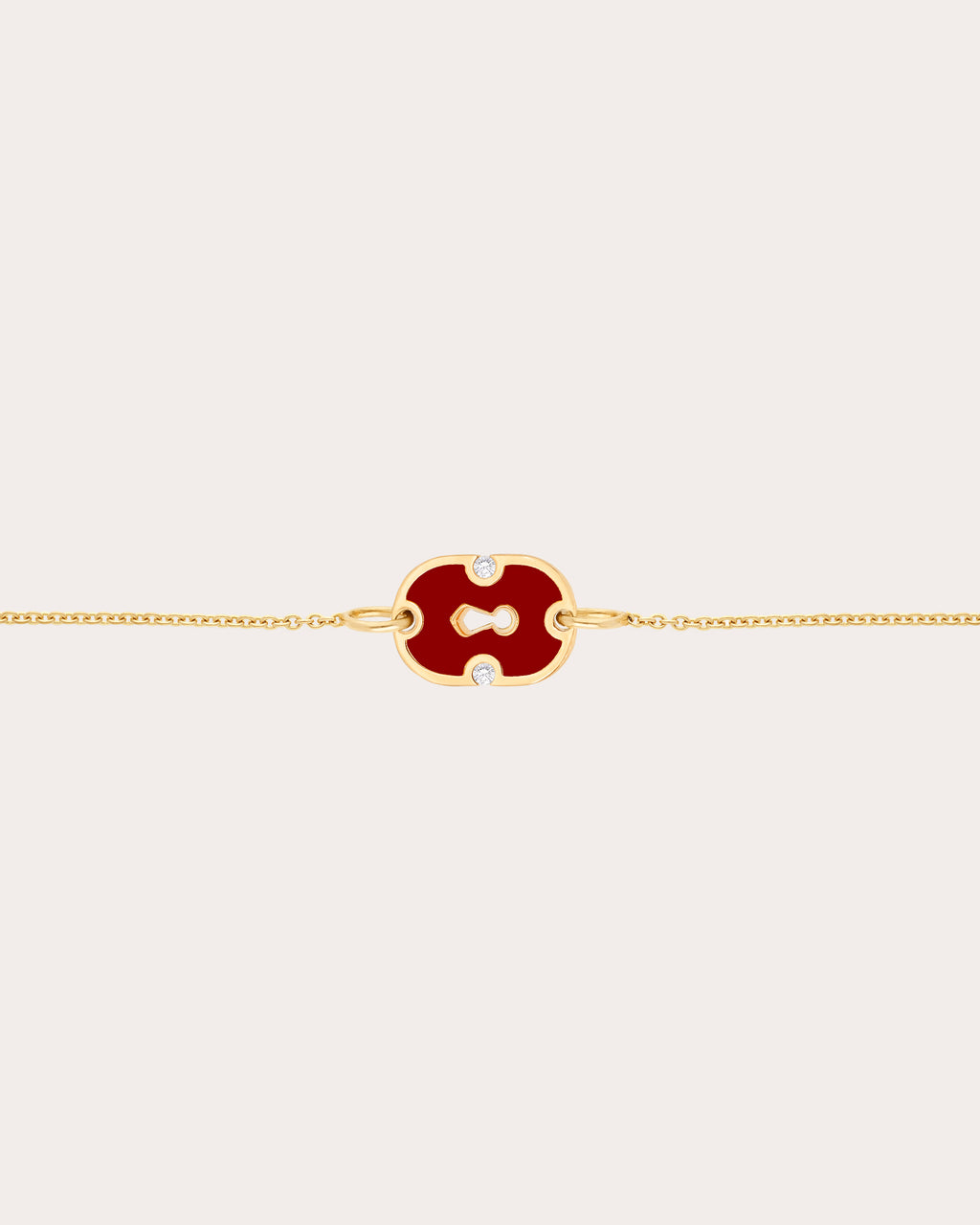 Red Ceramic & Diamond 18k Gold Unlock Bracelet