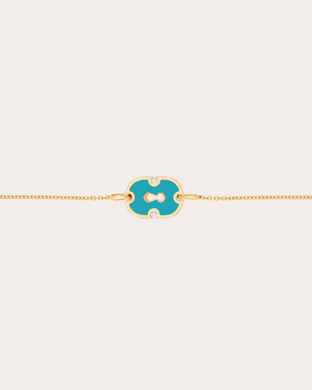Cyan Ceramic & Diamond 18k Gold Unlock Bracelet