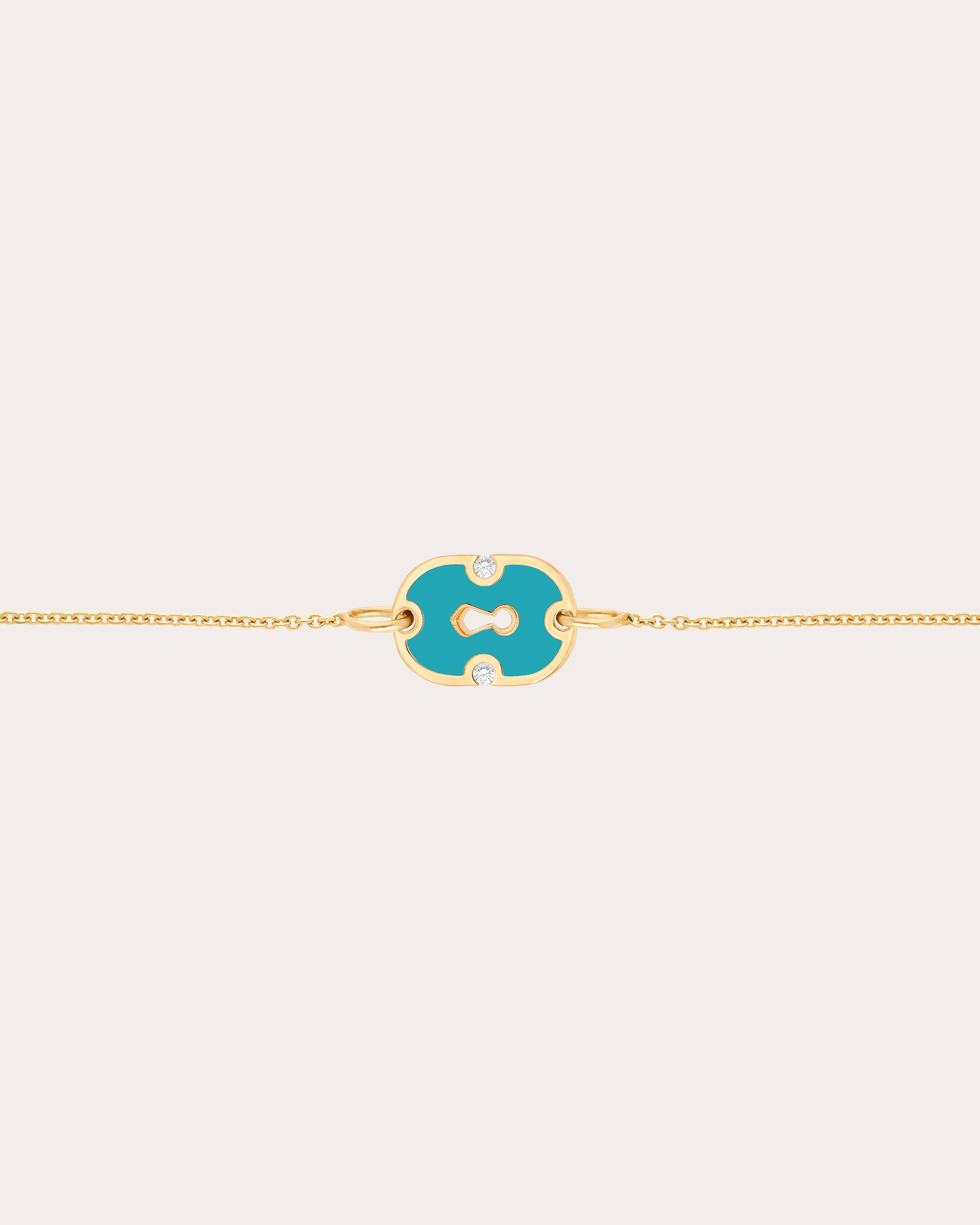 Cyan Ceramic & Diamond 18k Gold Unlock Bracelet